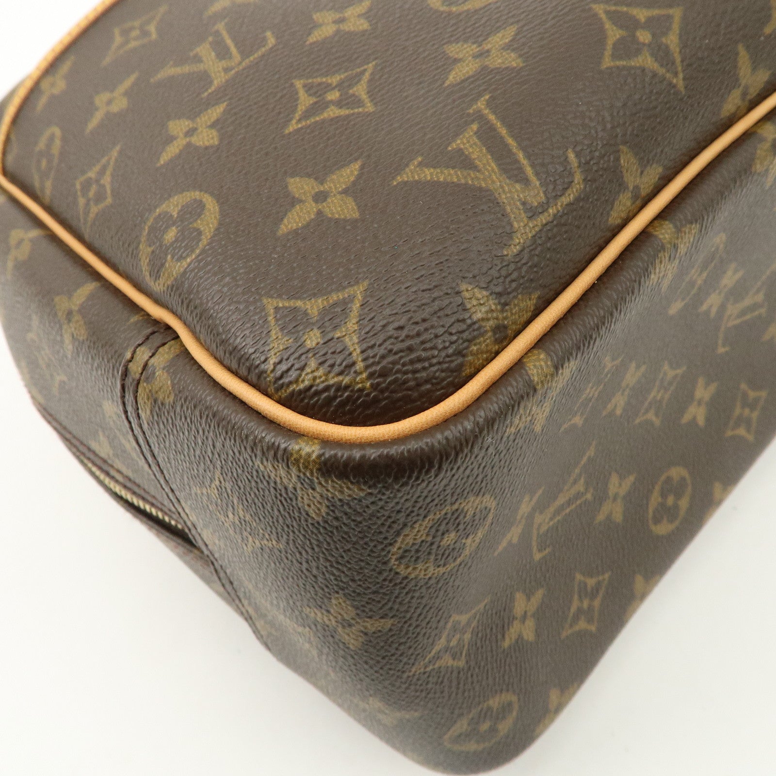 Louis Vuitton Monogram Deauville Hand Bag Brown M47270 Used