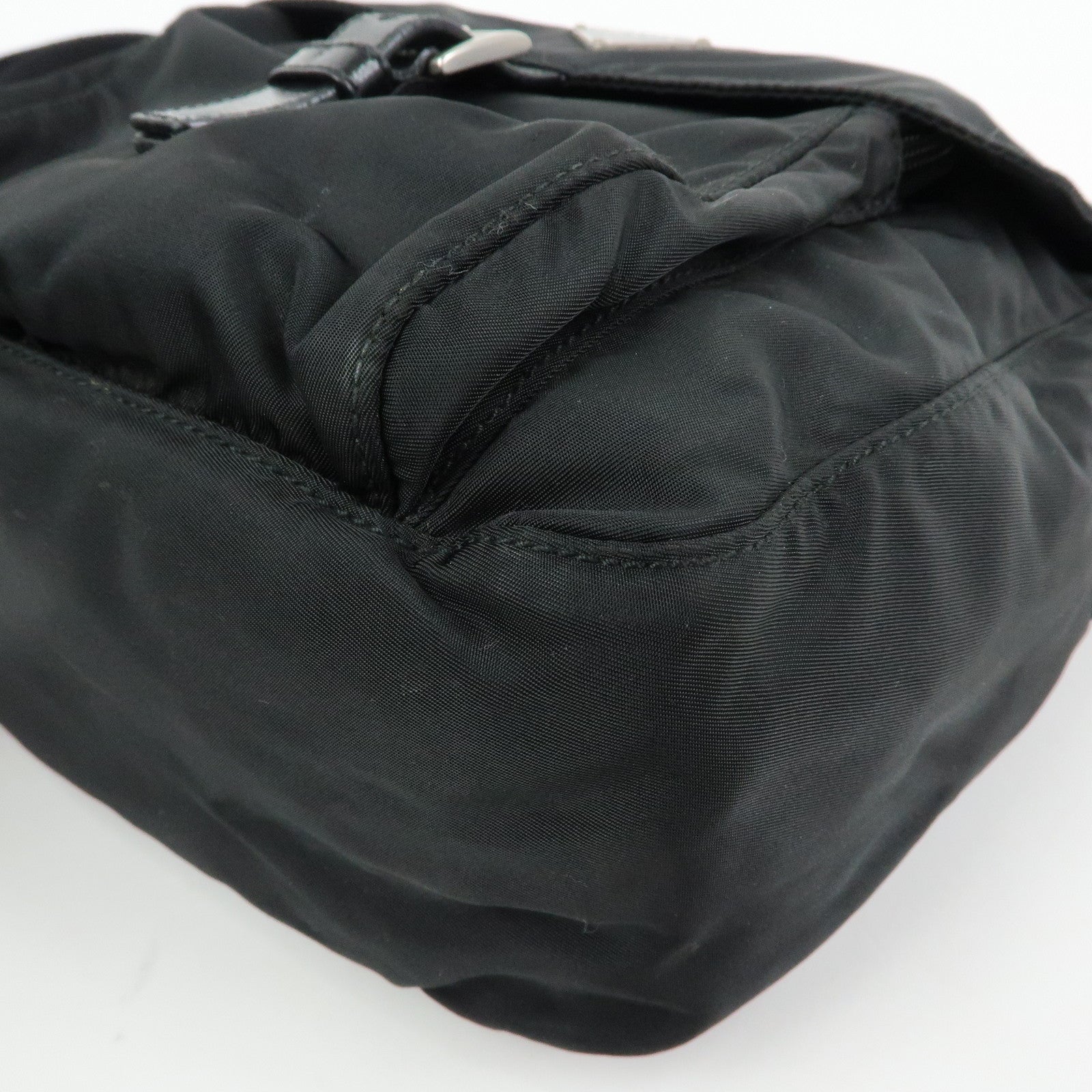 PRADA Triangle Logo Nylon Shoulder Bag Crossbody Bag Black BT8994