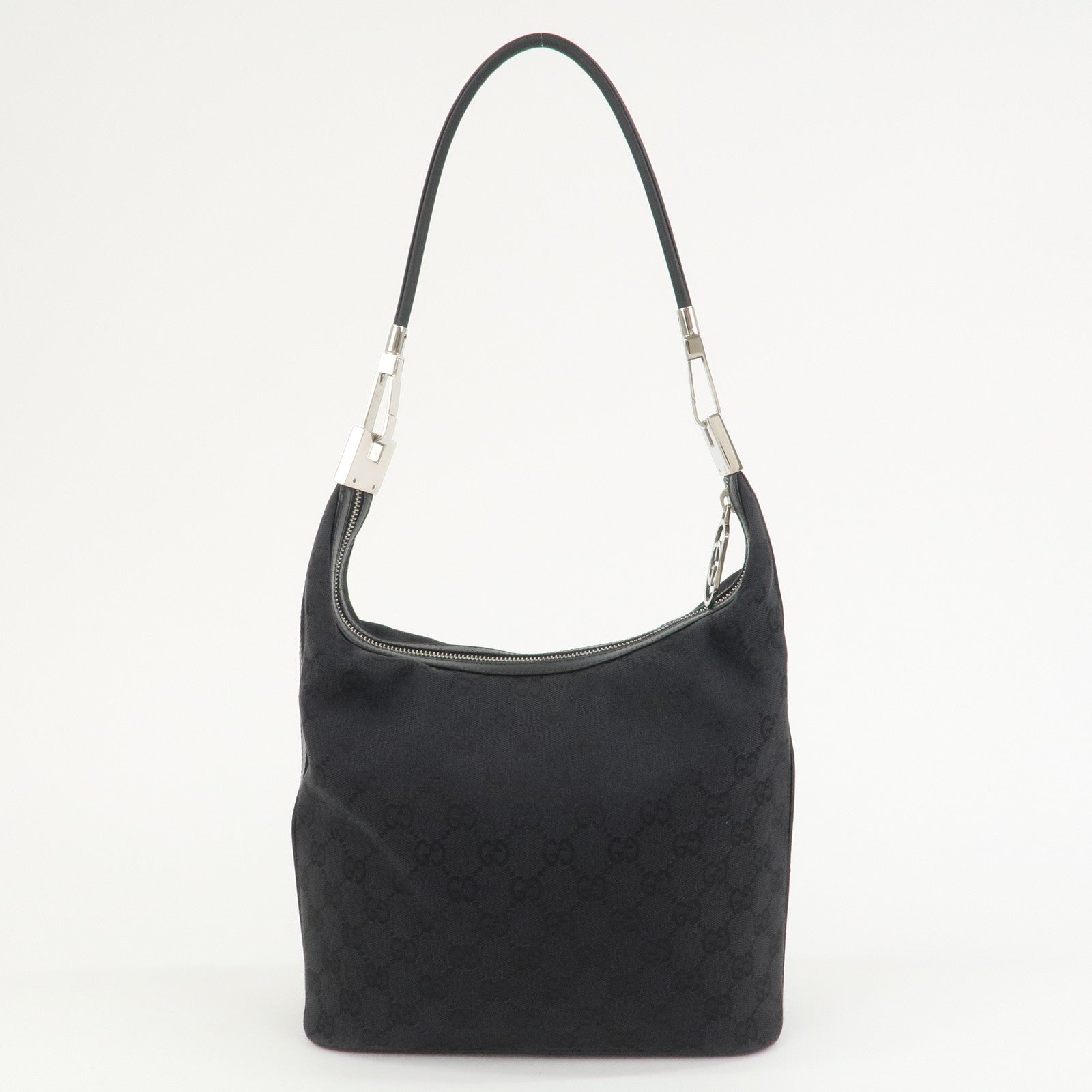 GUCCI Logo GG Canvas Leather Shoulder Bag Hand Bag Black 001.3814