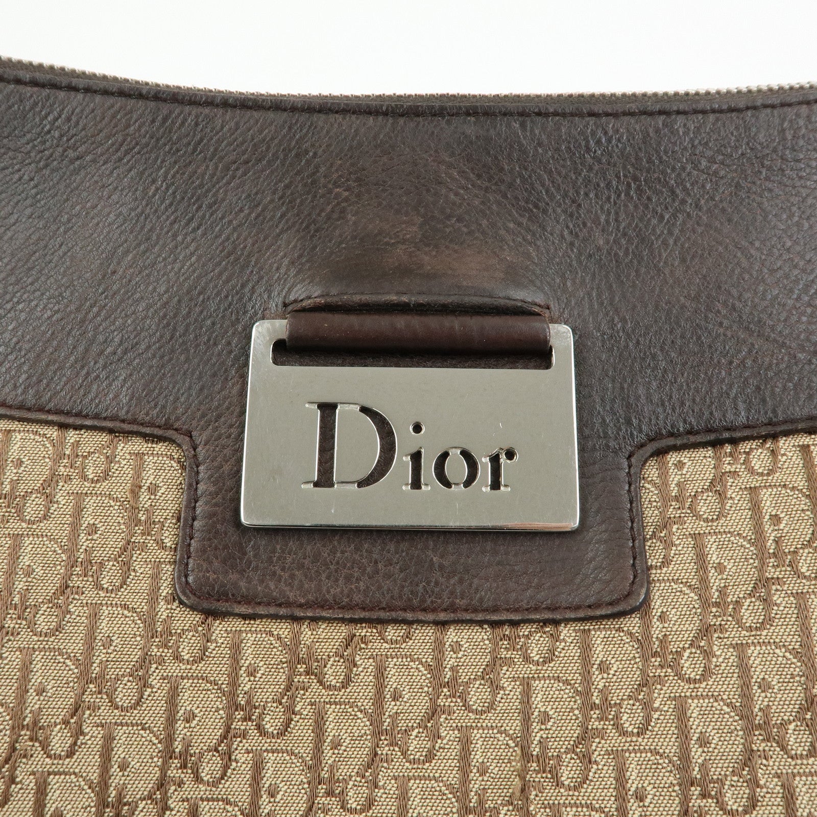 Christian Dior Street Chic Trotter Canvas Leather Shoulder Bag