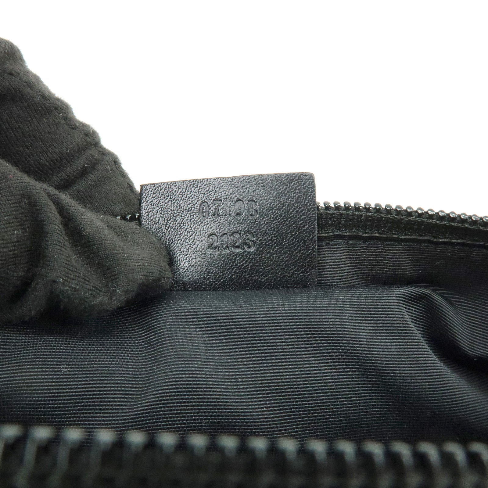 GUCCI Boat Bag GG Canvas Accessory Pouch Hand Bag Black 07198