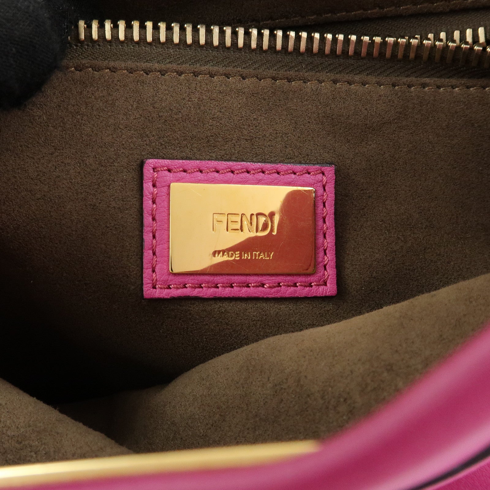 FENDI Peekaboo Leather 2Way Bag Hand Bag Shoulder Bag Pink 8BN290