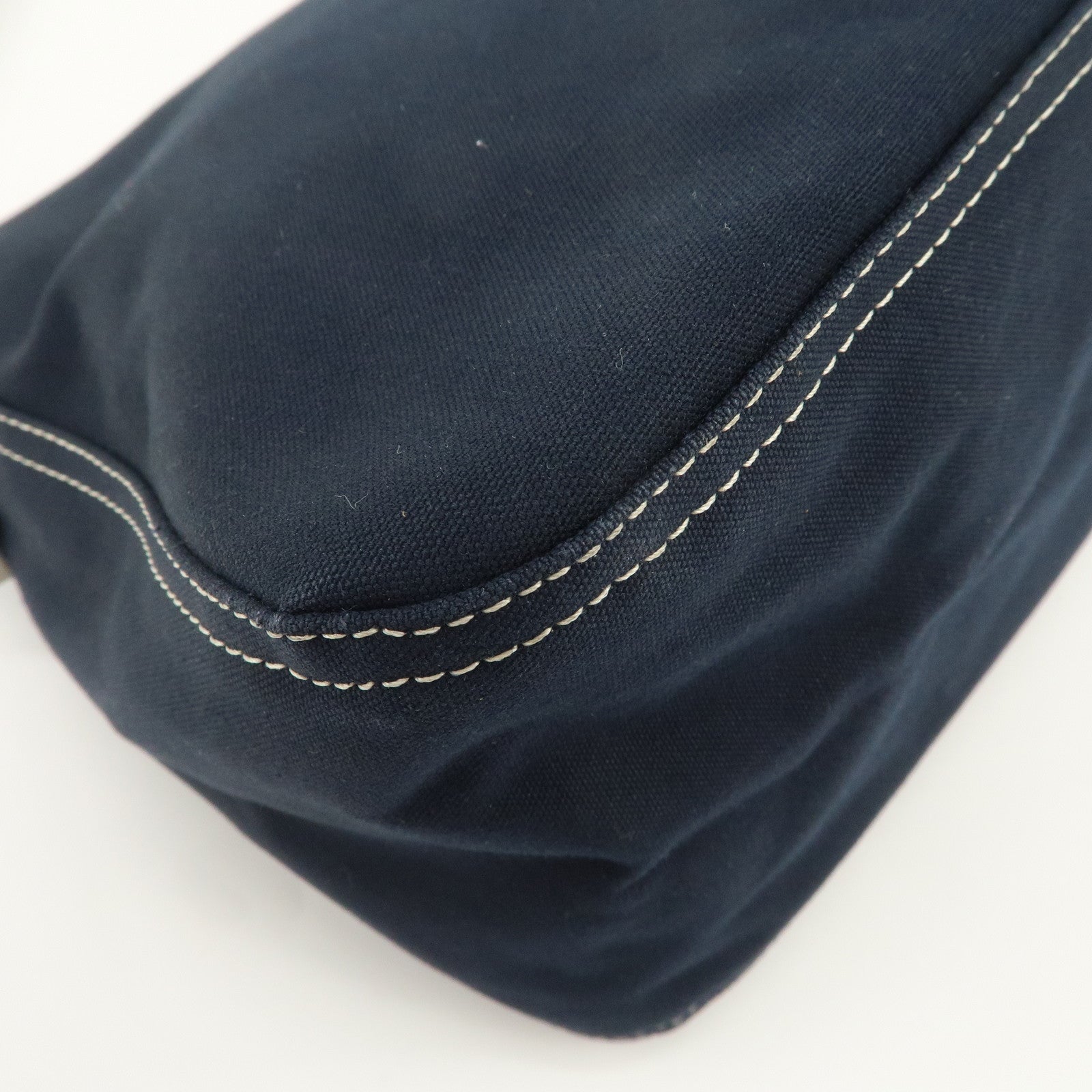 FENDI Mamma Baguette Canvas Shoulder Bag Dark Navy 26325