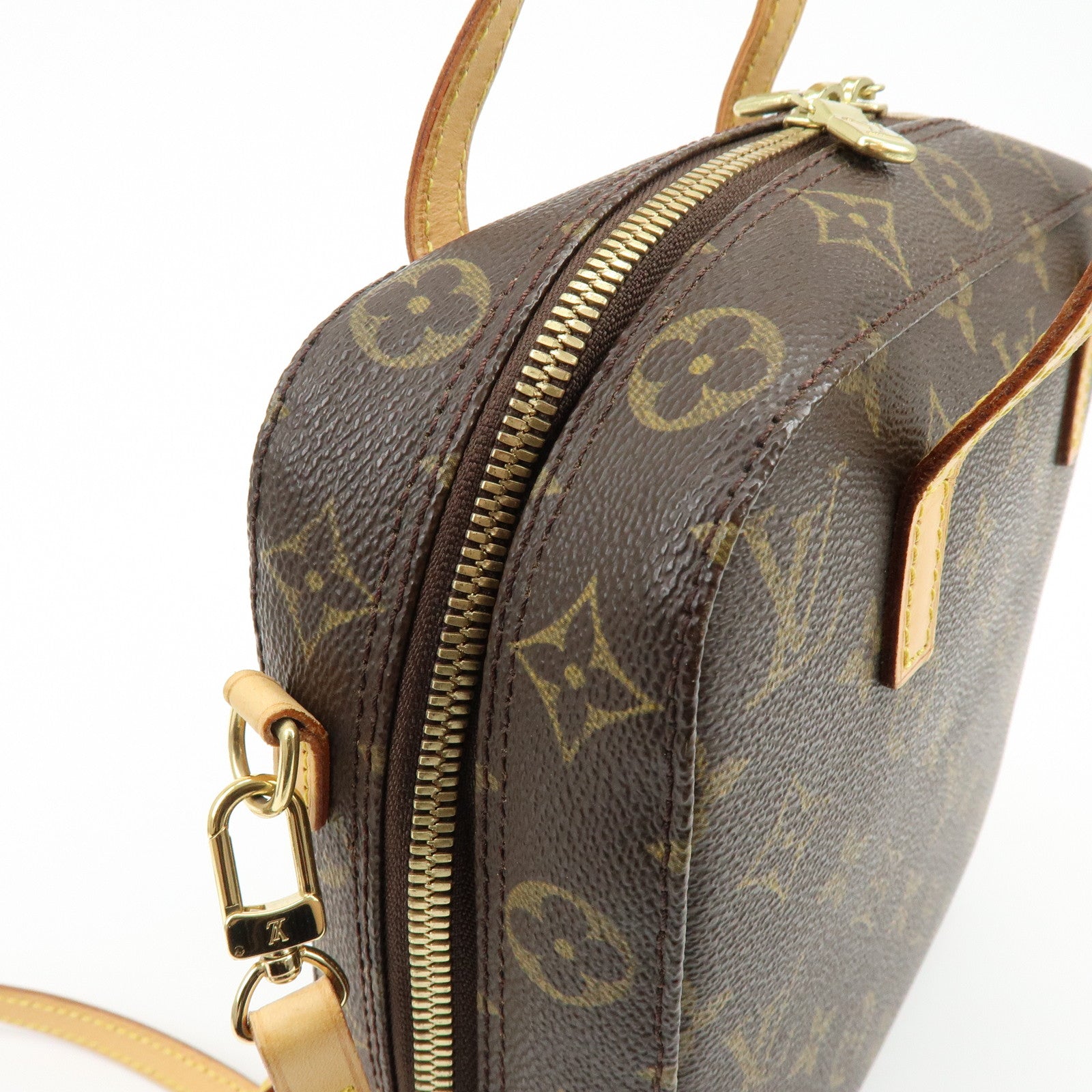 Louis Vuitton Monogram Spontini Hand Bag Brown M47500