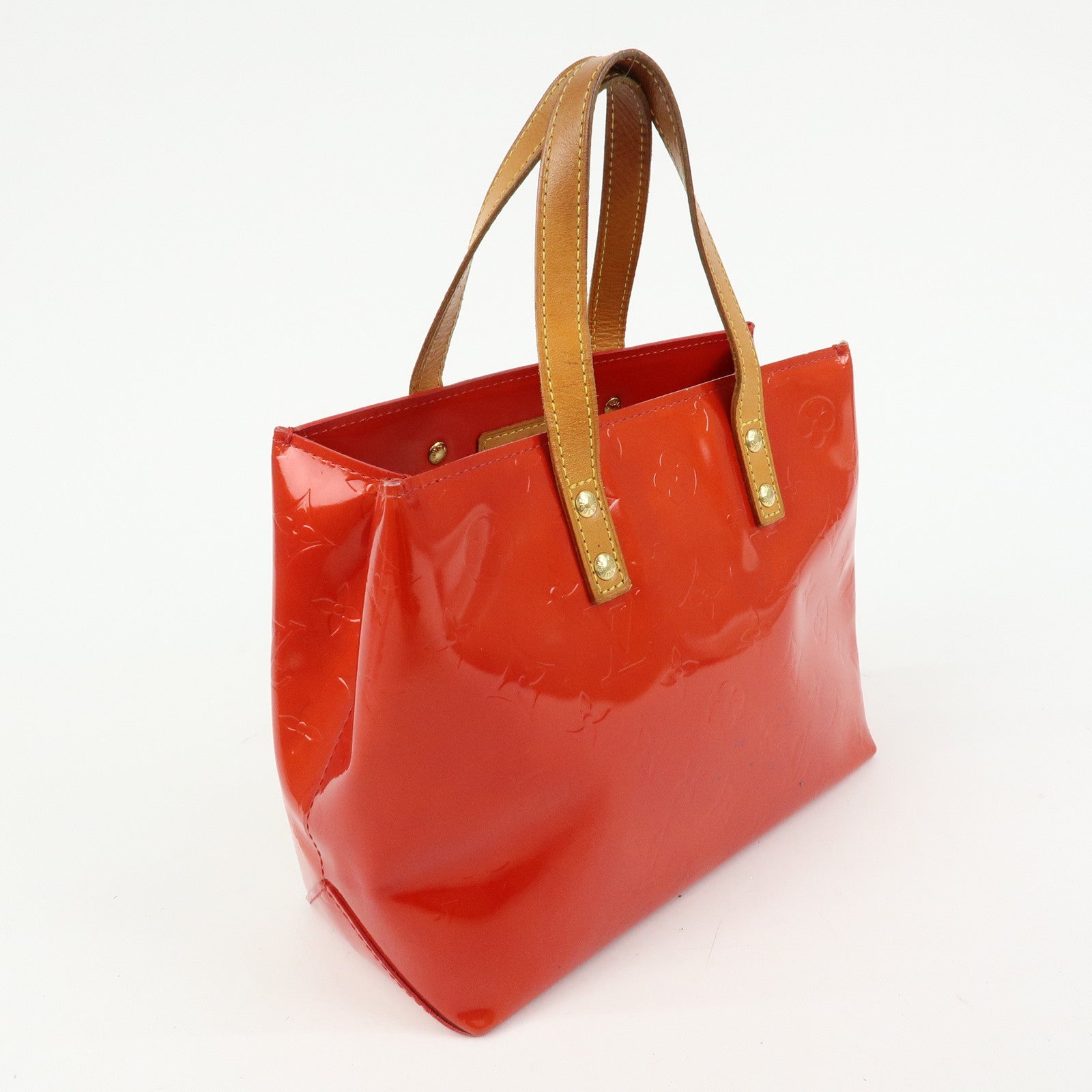 Louis Vuitton Monogram Vernis Lead PM Hand Bag Rouge M91088