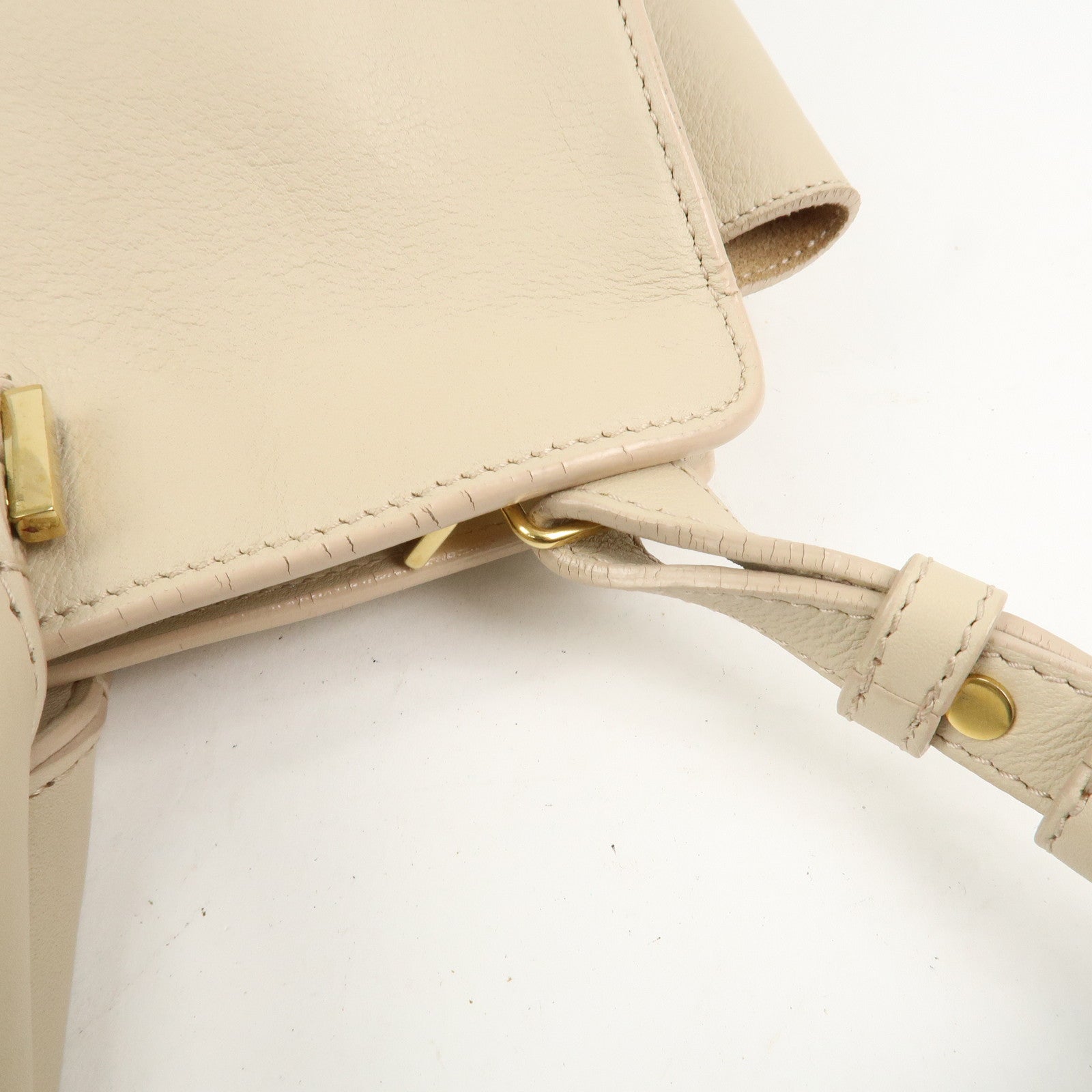 SAINT LAURENT PARIS Leather Petit Cabas Y 2WAY Bag Beige 311210
