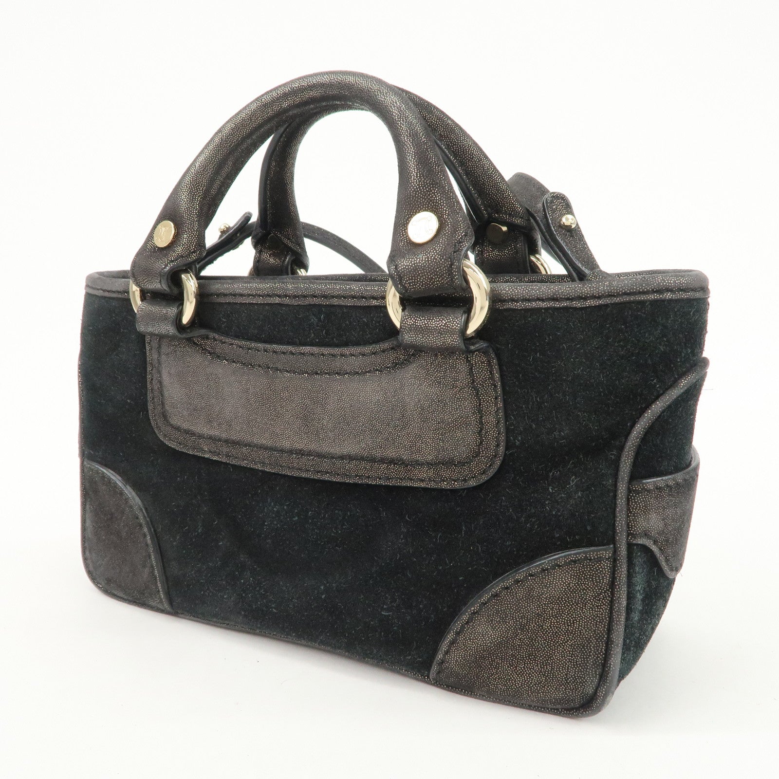 CELINE Leather Mini Boogie Bag 2Way Bag Shoulder Bag Black