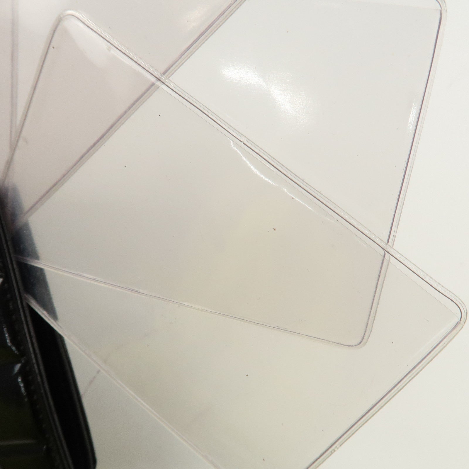 CHANEL Chocolate Bar Patent Leather Card Case Black Used