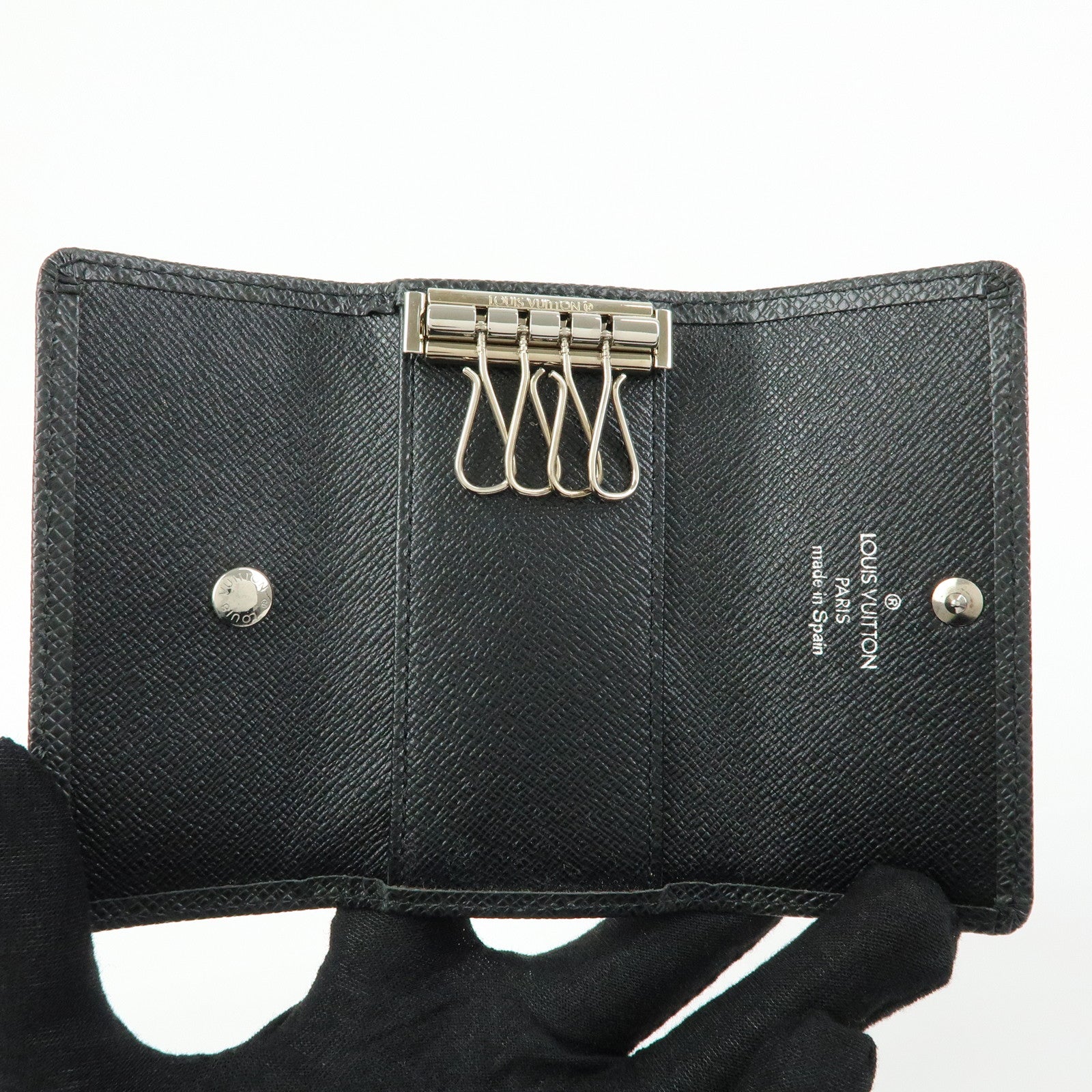 Louis Vuitton Taiga Leather Multicles 4 Key Case Ardoise M30522