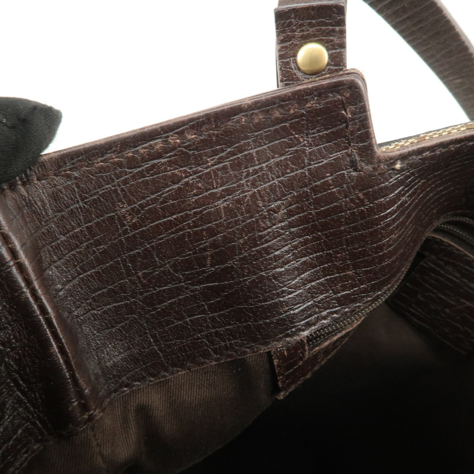 GUCCI GG Monogram Canvas Leather Tote Bag Shoulder Bag Brown 107757
