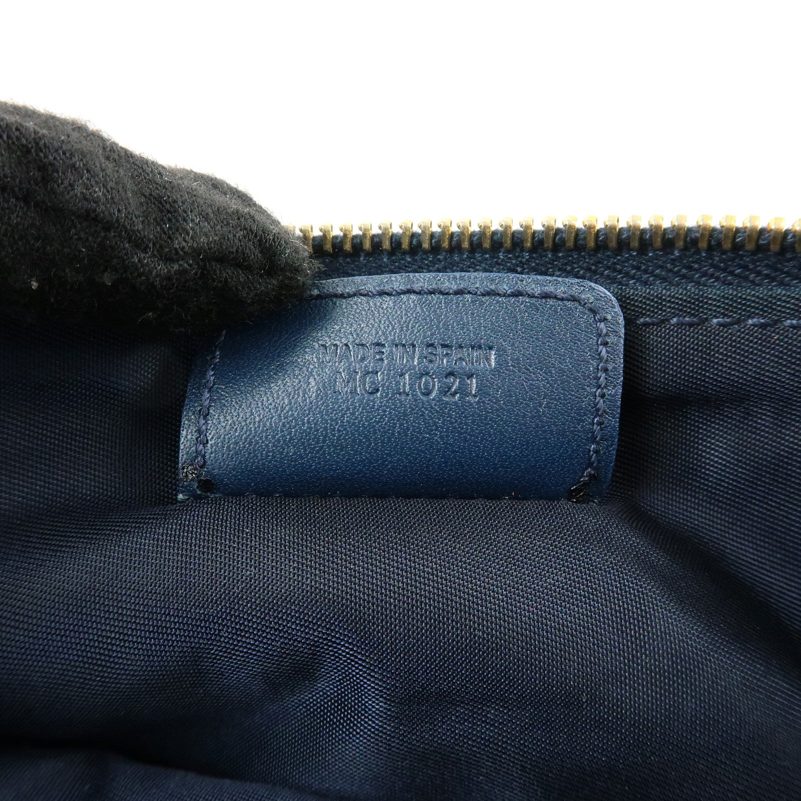 Christian Dior Saddle Oblique Canvas Leather Hand Bag Navy White