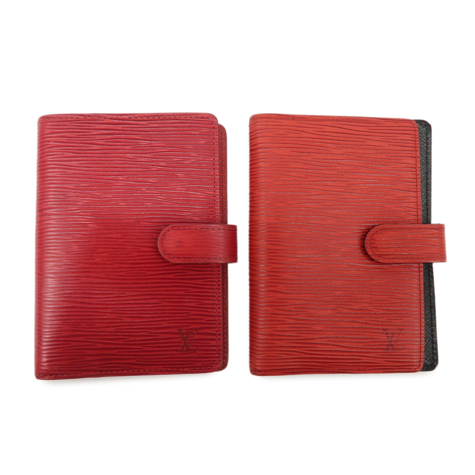 Louis Vuitton Epi Set of 2 Agenda Cover Castilian Red R20059 R20057 Used