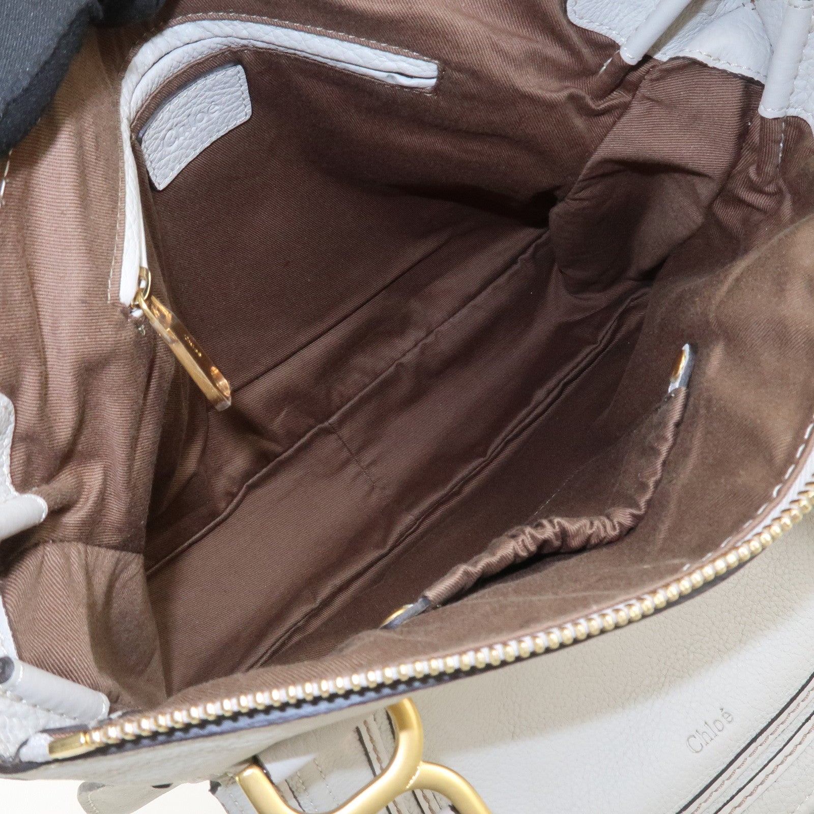 Chloe Marcie Leather Hand Bag Shoulder Bag Gray