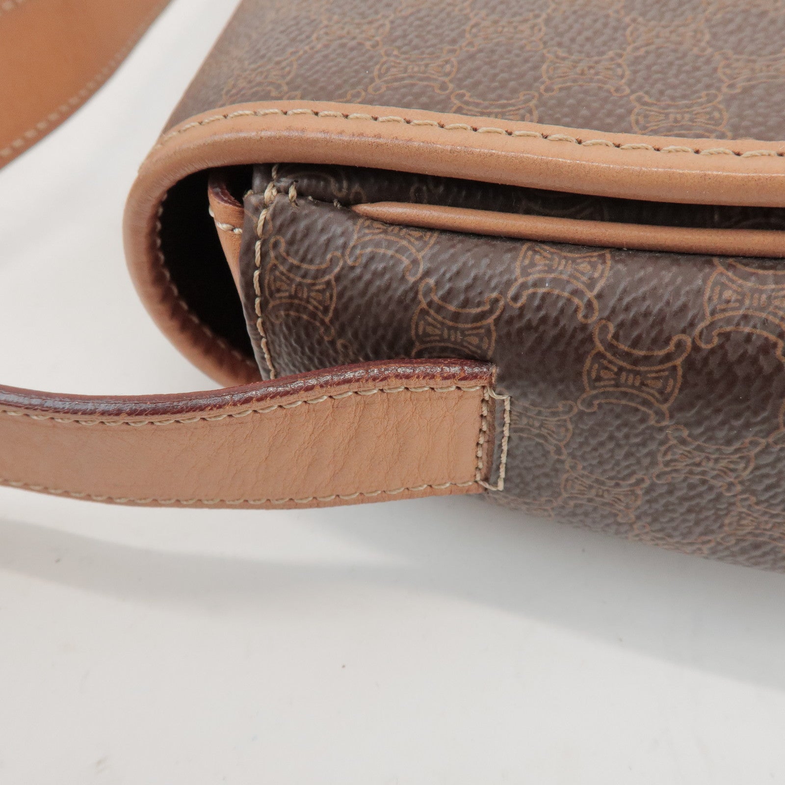 CELINE Macadam PVC Leather Shoulder Bag Crossbody Bag Brown