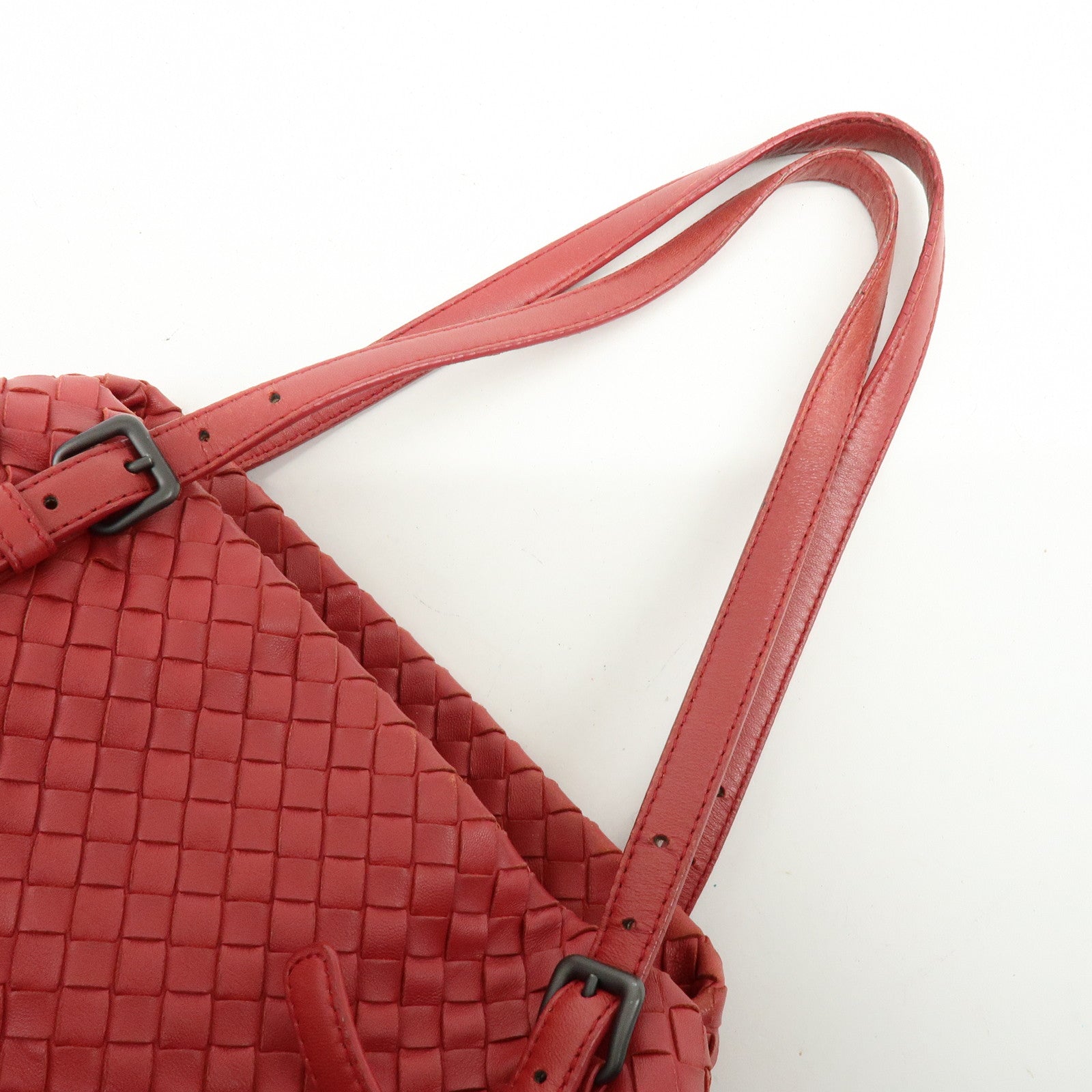 BOTTEGA VENETA Intrecciato Leather Tote Bag Shoulder Bag Red