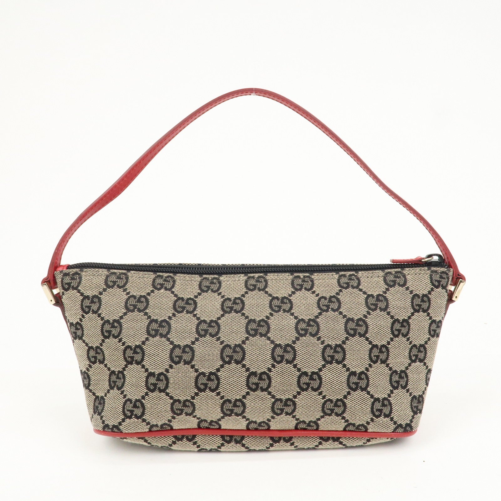 GUCCI GG Canvas Leather Accessory Pouch Hand Bag 039.1103