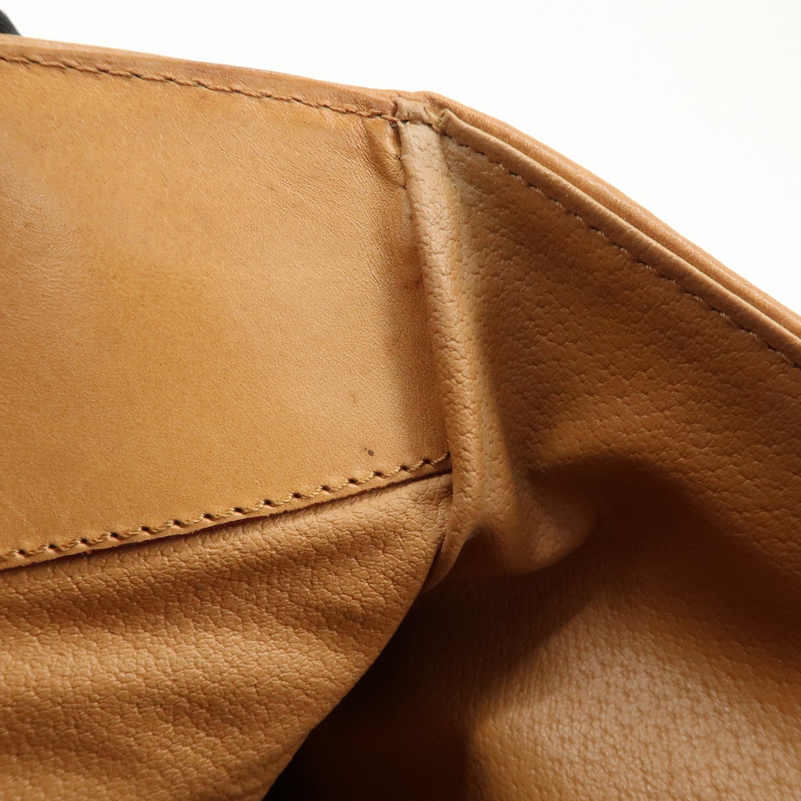 CELINE Macadam PVC Leather Clutch Bag Hand Bag Brown Beige