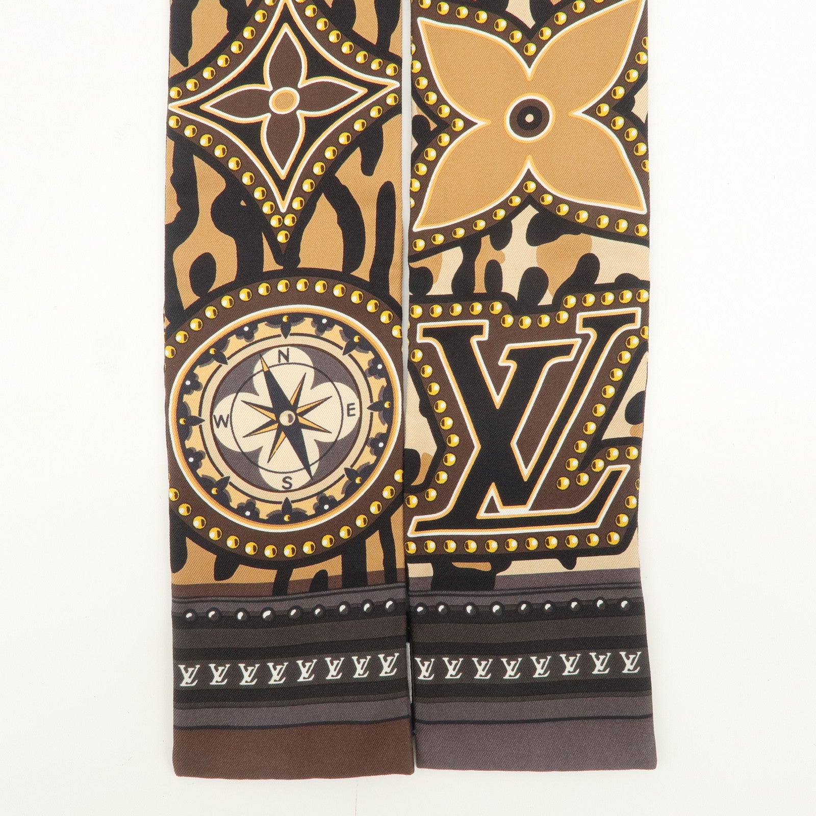 Louis Vuitton Monogram LV World Bandeau Silk 100% Scarf M70853