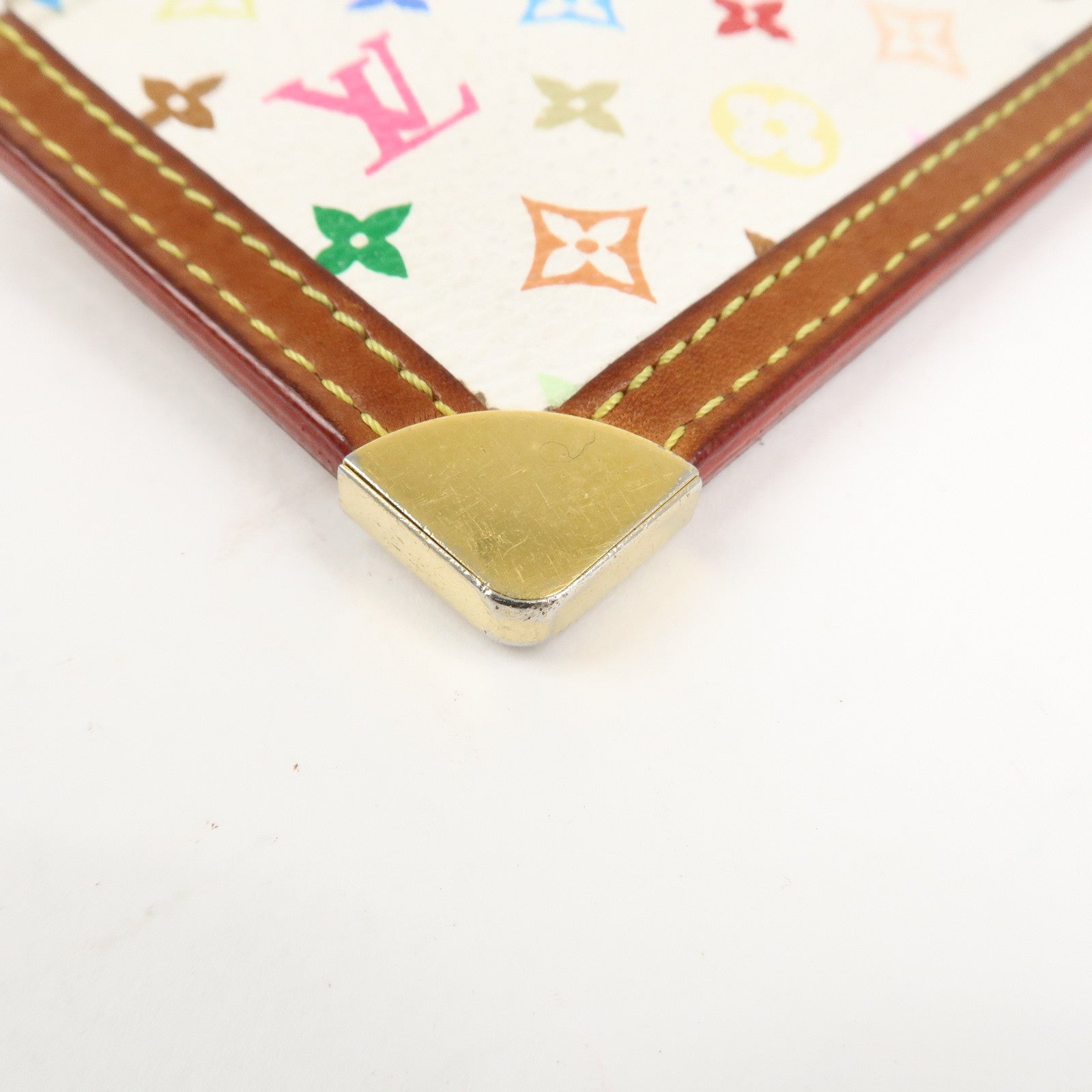 Louis Vuitton Monogram Multicolor Pochette Cles Blanc M92655 Used