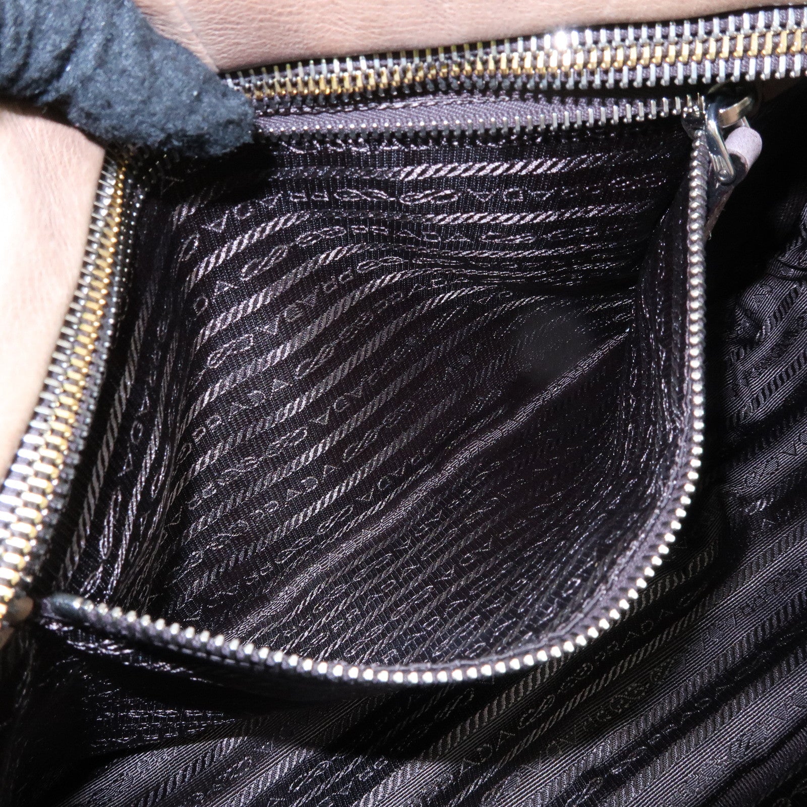 PRADA Logo Leather 2Way Bag Hand Bag Shoulder Bag Brown BL0472