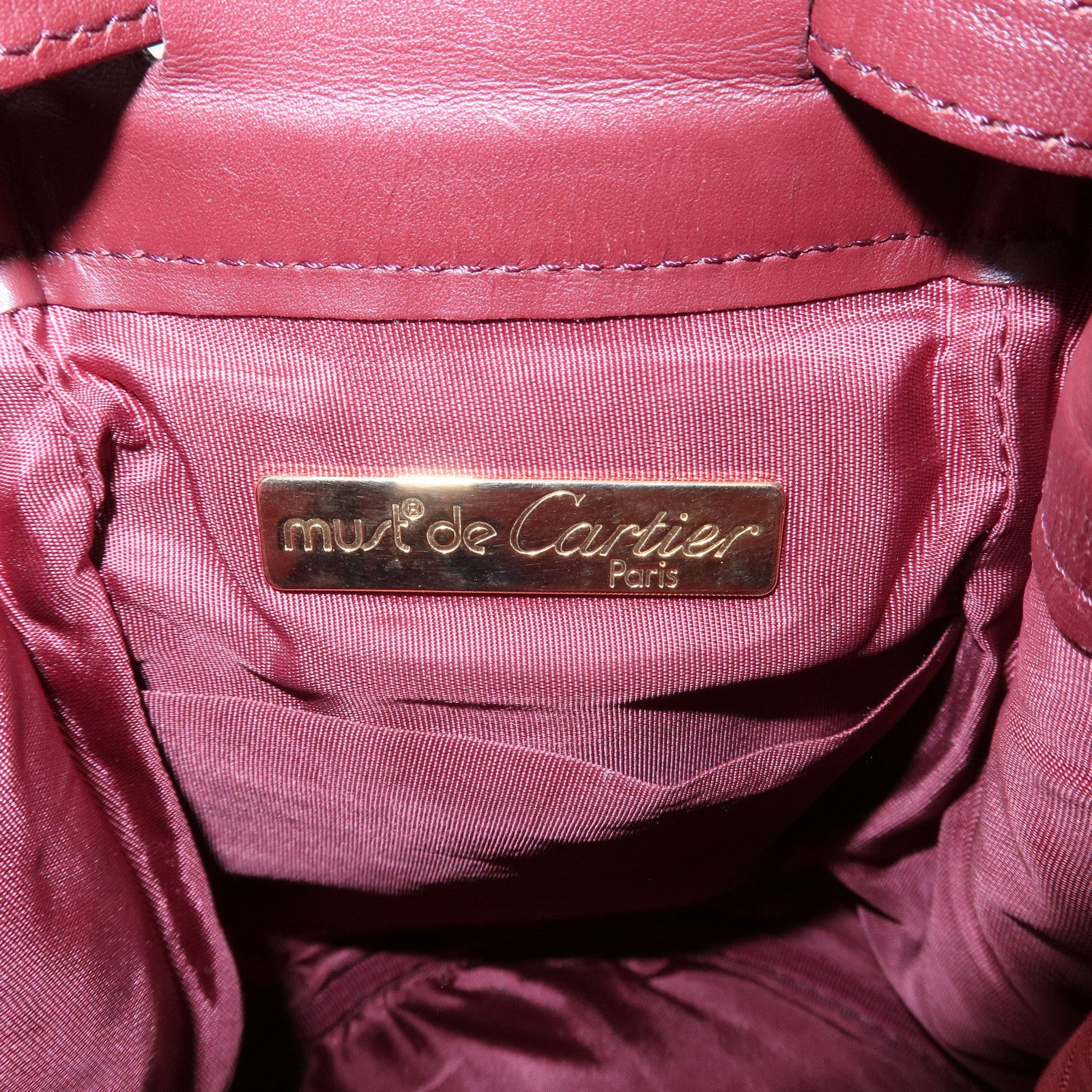 Cartier Must Line Calf Leather Shoulder Bag Bordeaux
