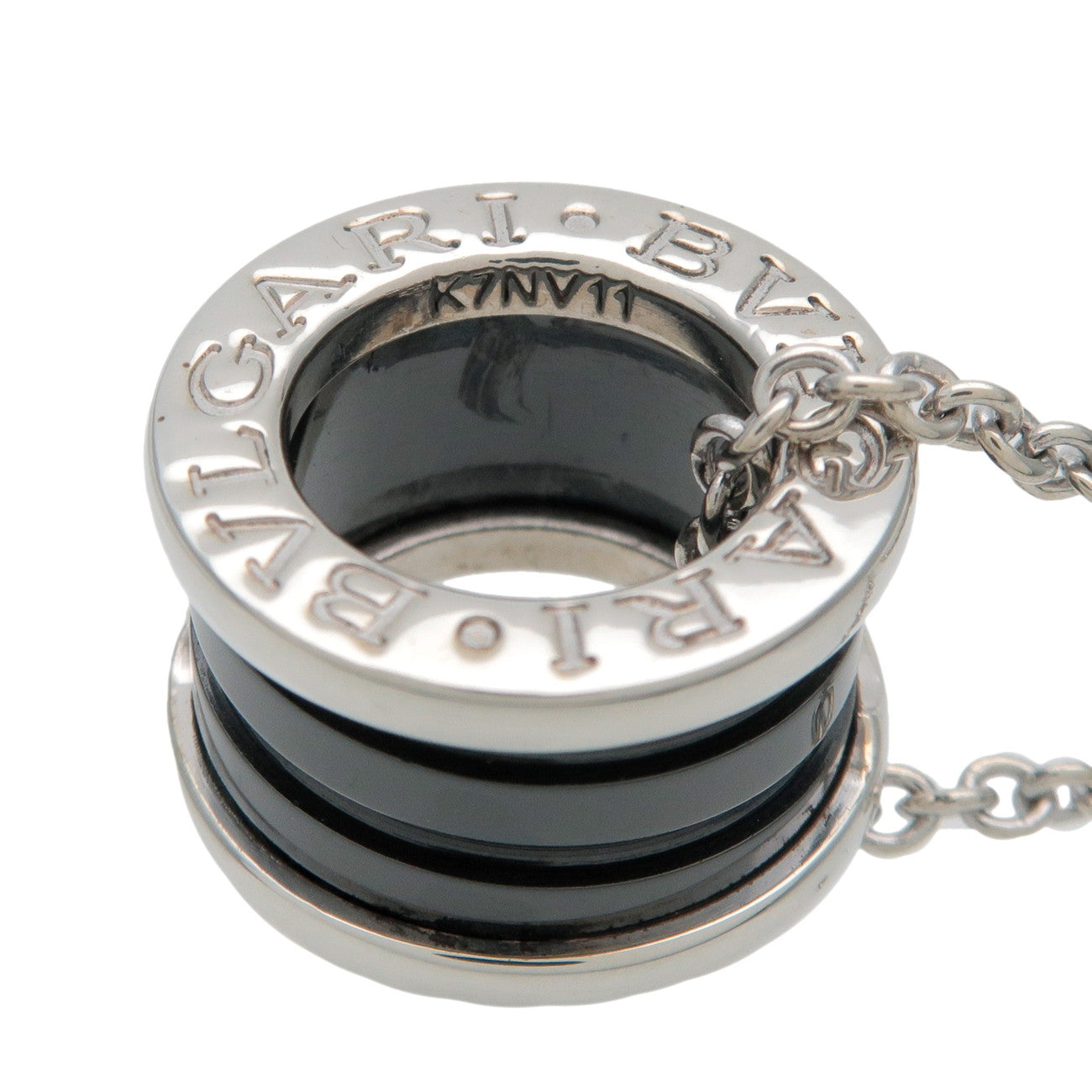 BVLGARI B-Zero1 Save the Children Necklace SV925 Black Ceramic