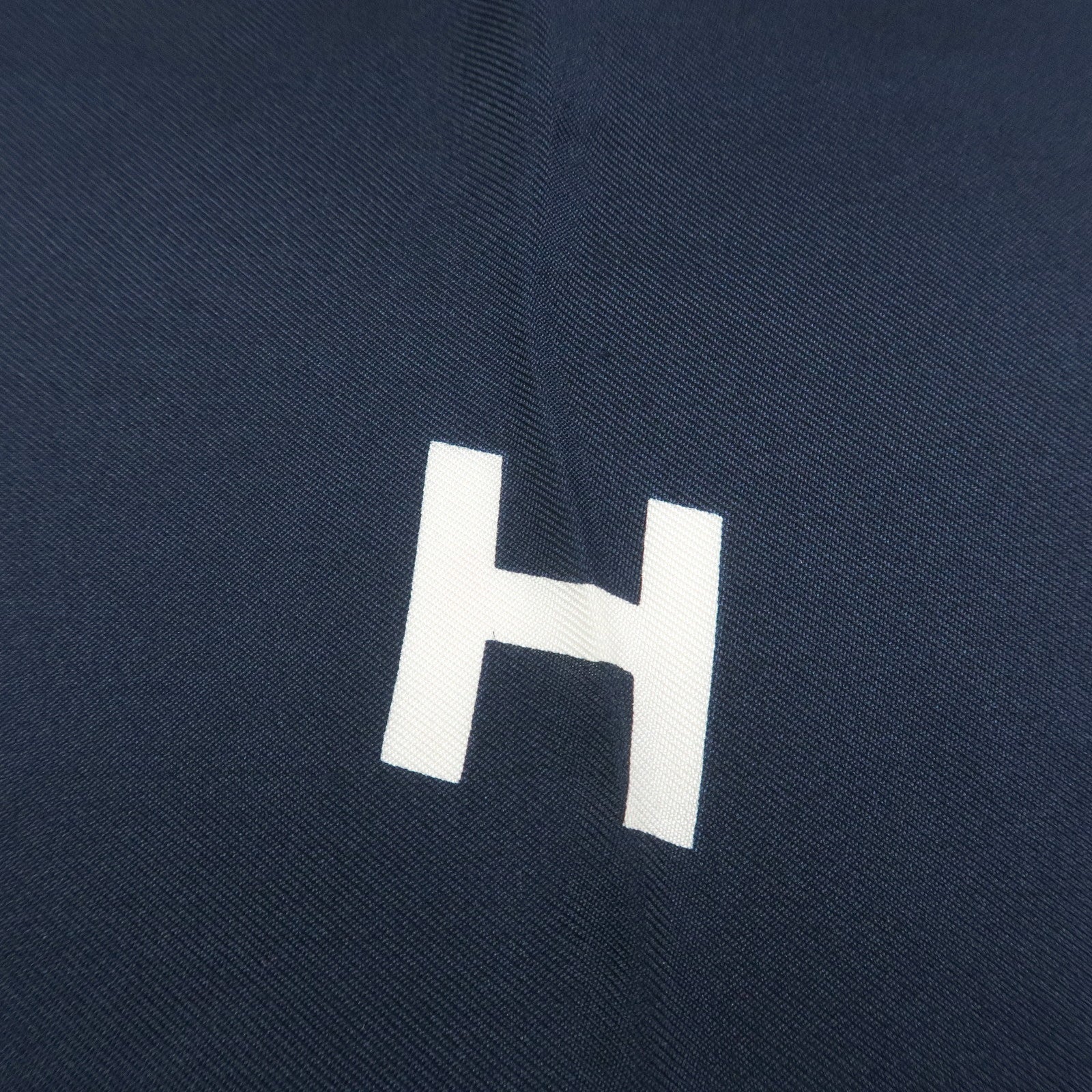 CHANEL COCO Mark Silk 100% Scarf White Navy