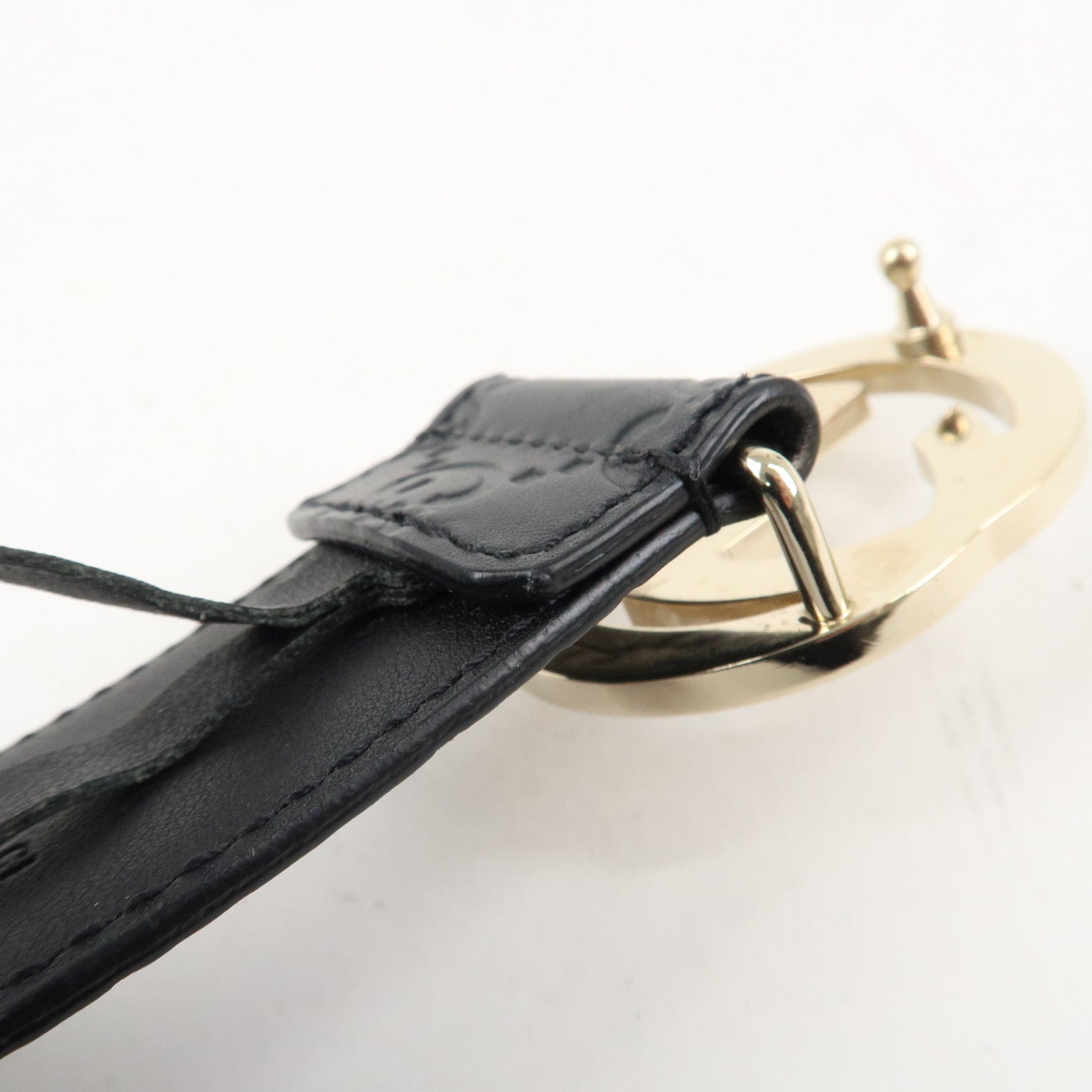 GUCCI Interlocking G Guccissima Leather Belt 80/32 Black 370543 Used