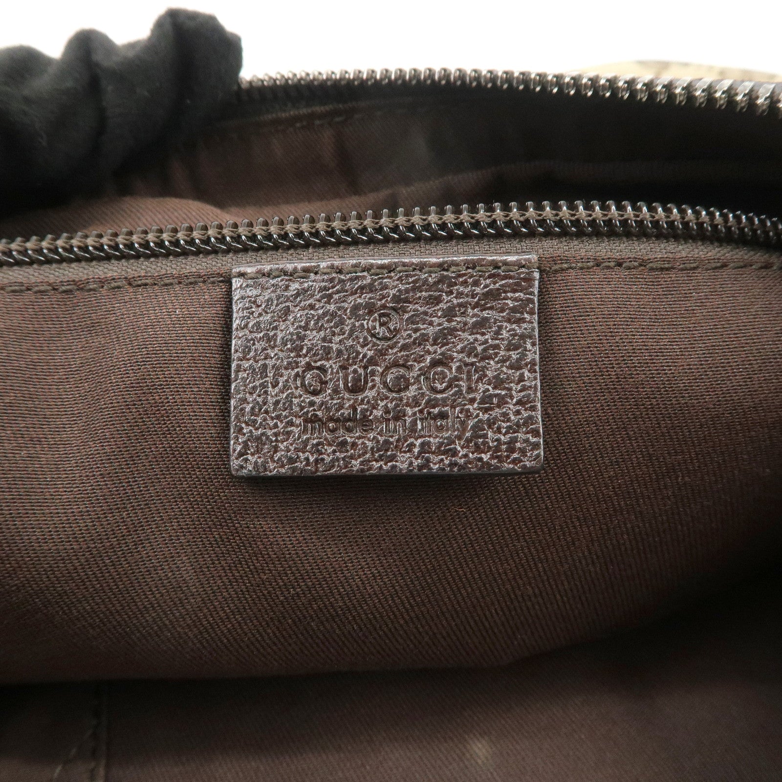 GUCCI GG Canvas Leather Shoulder Bag Beige Brown 122790