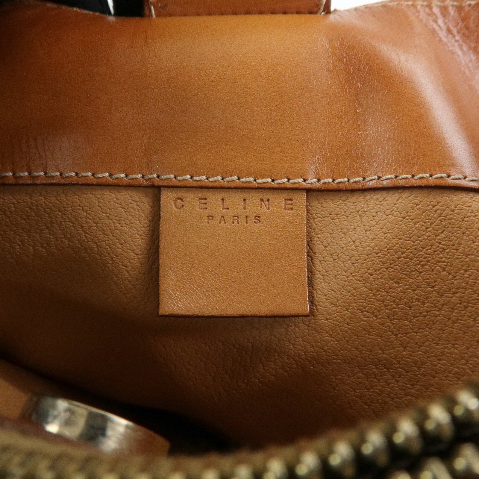 CELINE Macadam PVC Leather Shoulder Bag Hand Bag Brown