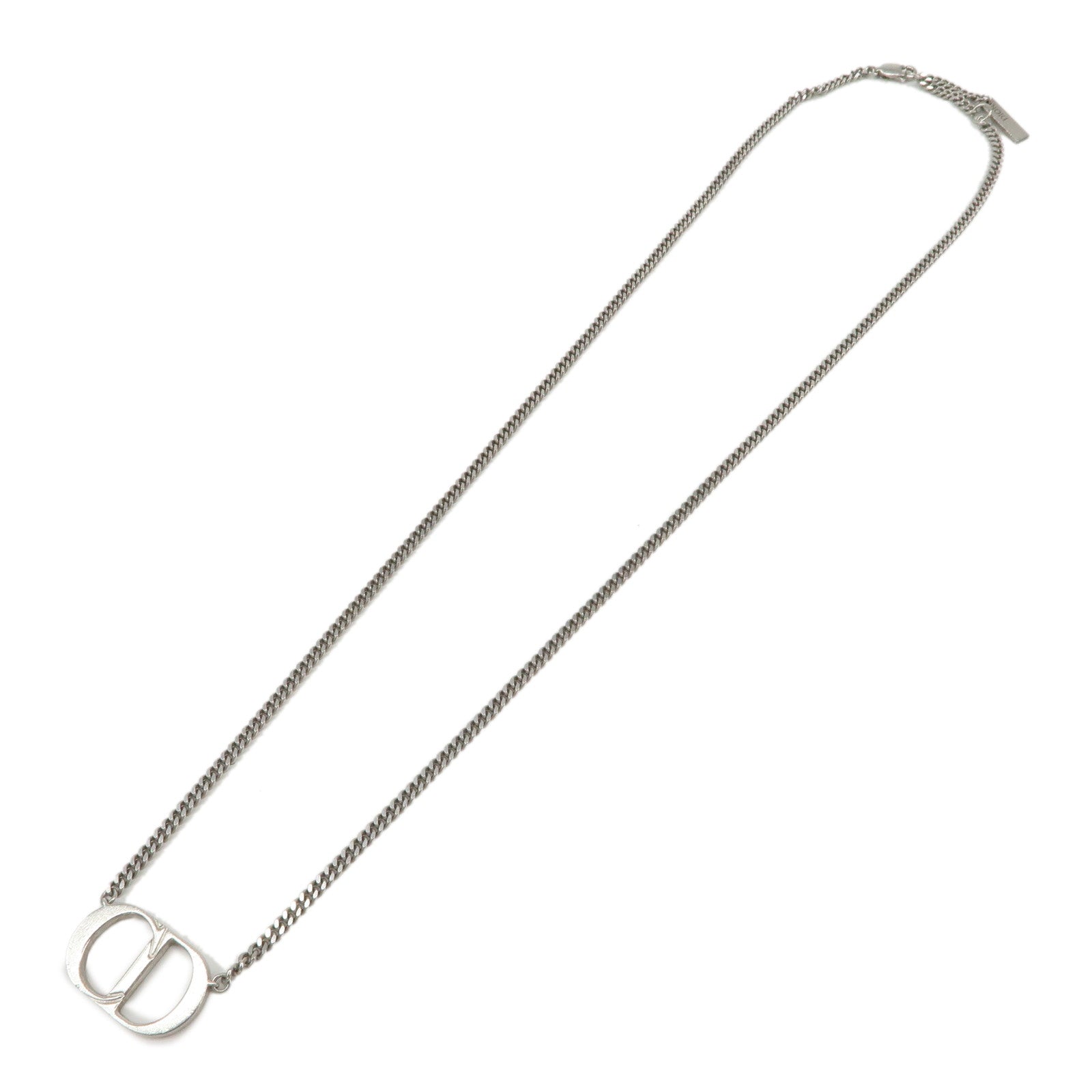 Christian Dior CD Logo Metal SV925 Necklace Silver