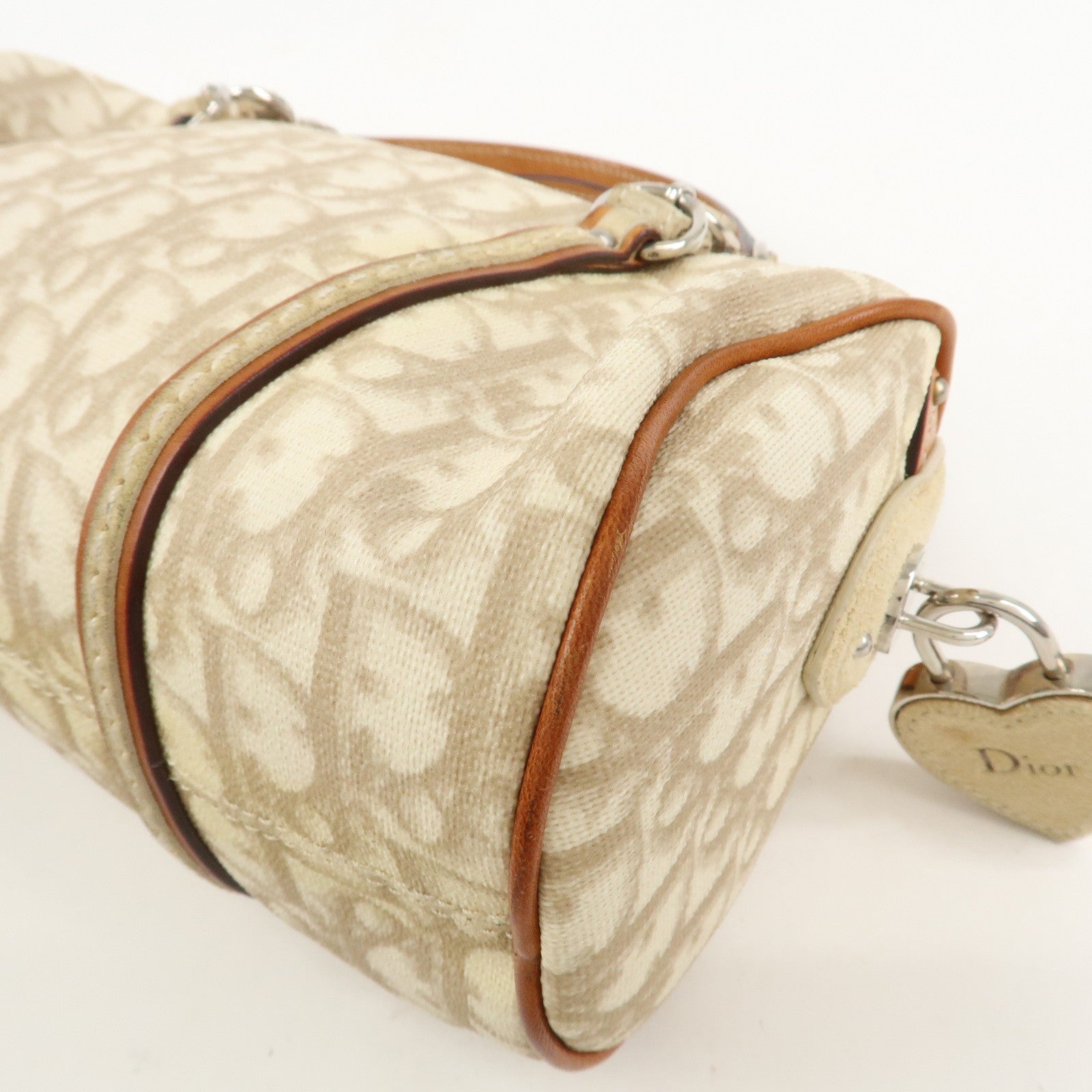 Christian Dior Romantic Trotter PVC Leather Hand Bag Beige