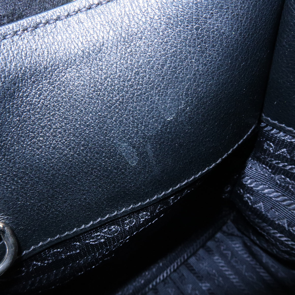 PRADA Triangle Logo Pony Leather 2Way Bag Hand Bag Shoulder Bag
