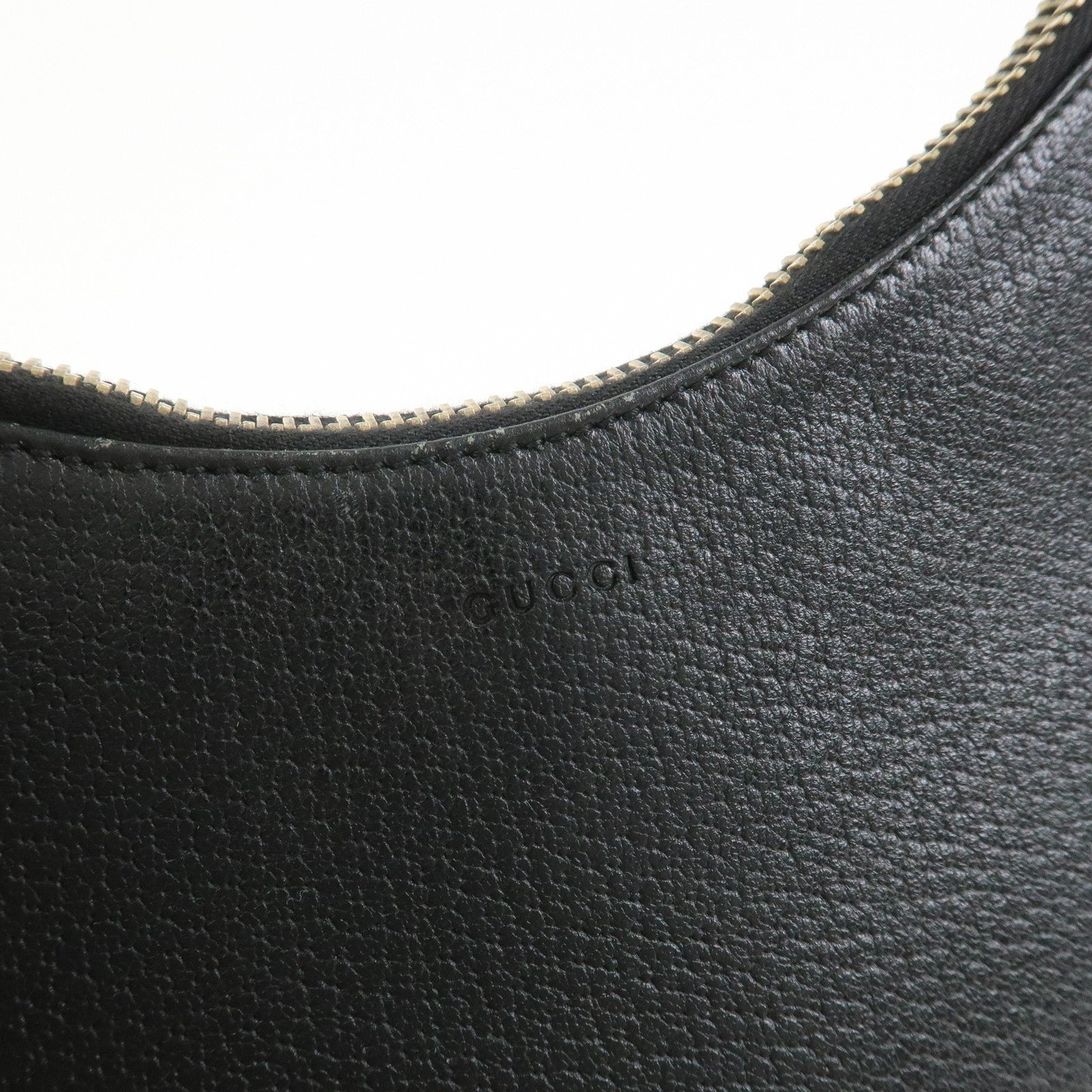 GUCCI Leather Shoulder Bag Hand Bag Black 115003