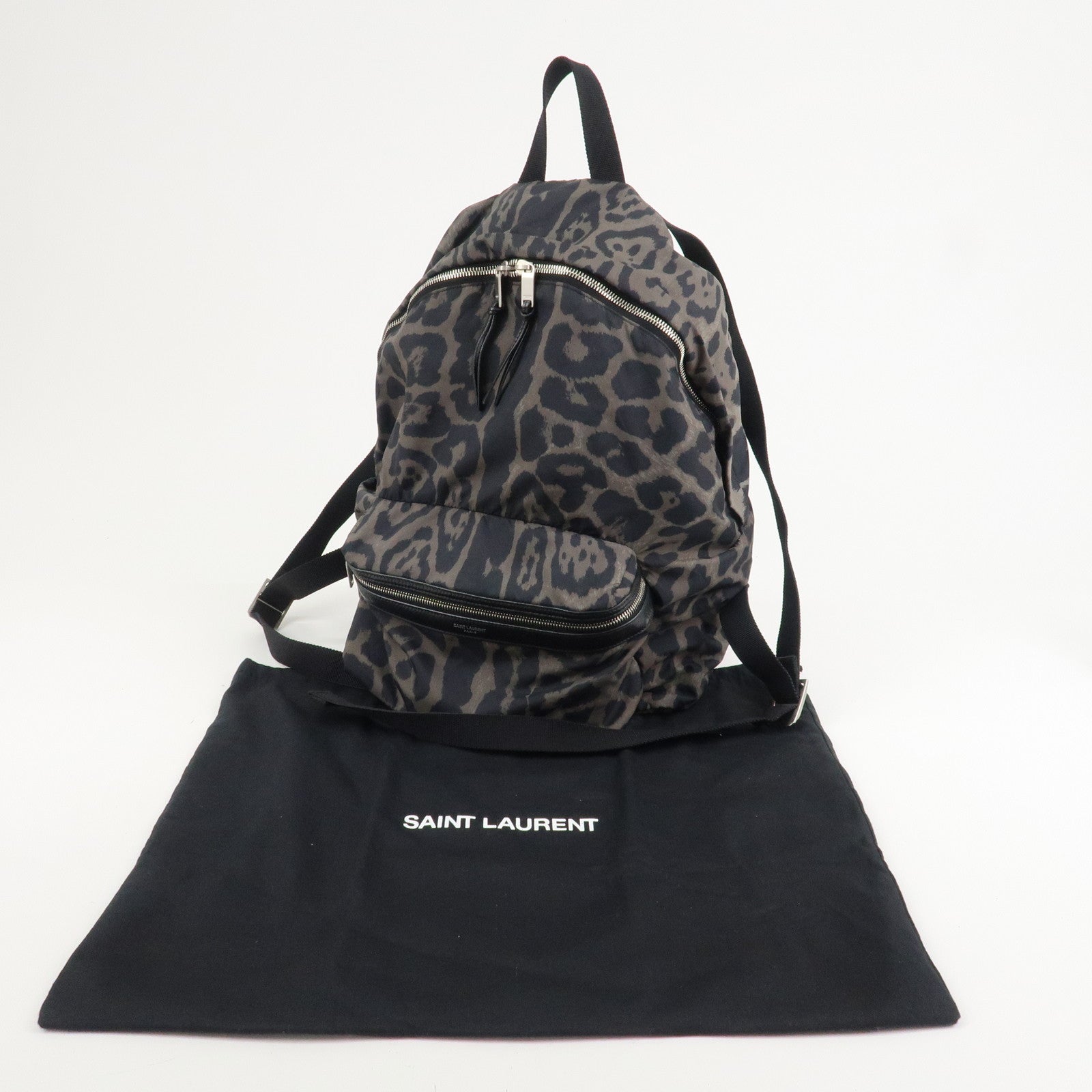 SAINT LAURENT PARIS Nylon Leather Foldable Backpack Bodybag Black 524974