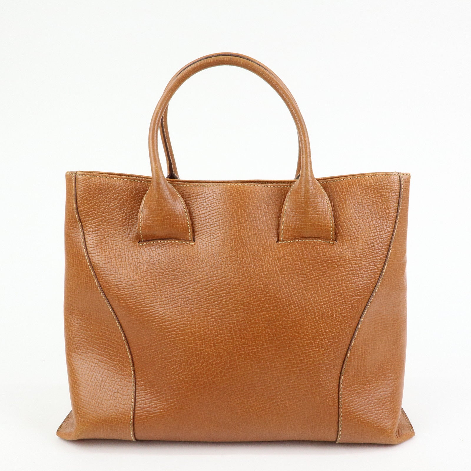 LOEWE Embossed Leather 2Way Bag Hand Bag Shoulder Bag Brown