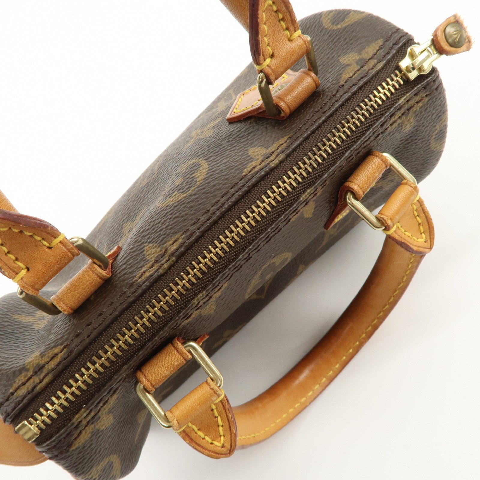 Louis Vuitton Monogram Mini Speedy Hand Bag Boston Bag Brown M41534