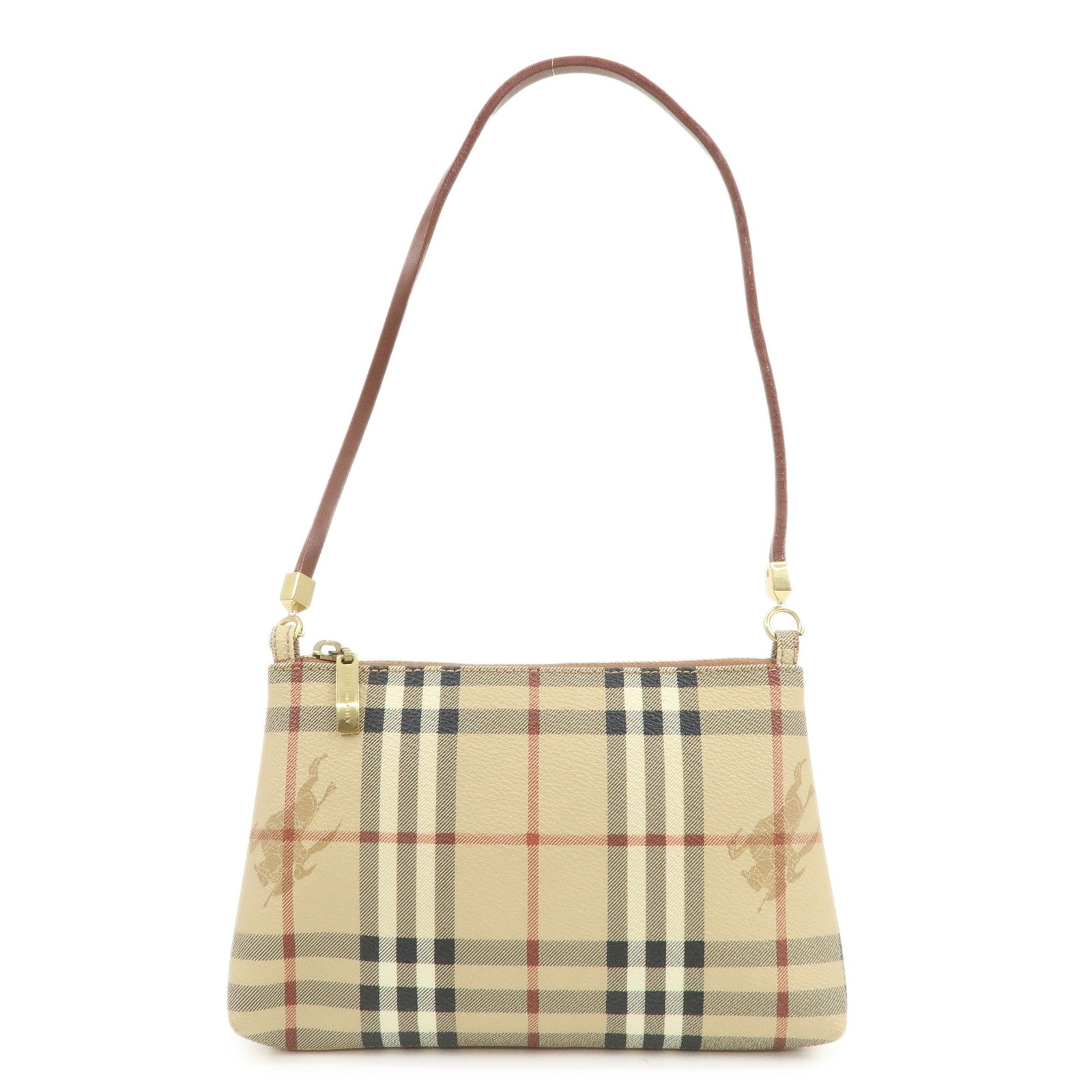 BURBERRY Nova Plaid PVC Shoulder Bag Hand Bag Beige Brown