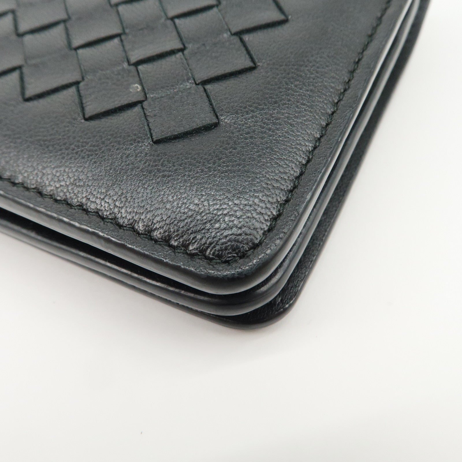 BOTTEGA VENETA Intrecciato Leather Chain Wallet Black