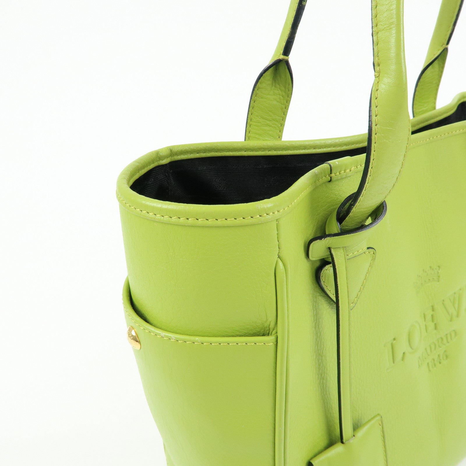 LOEWE Heritage Leather Tote Bag Hand Bag Light Green