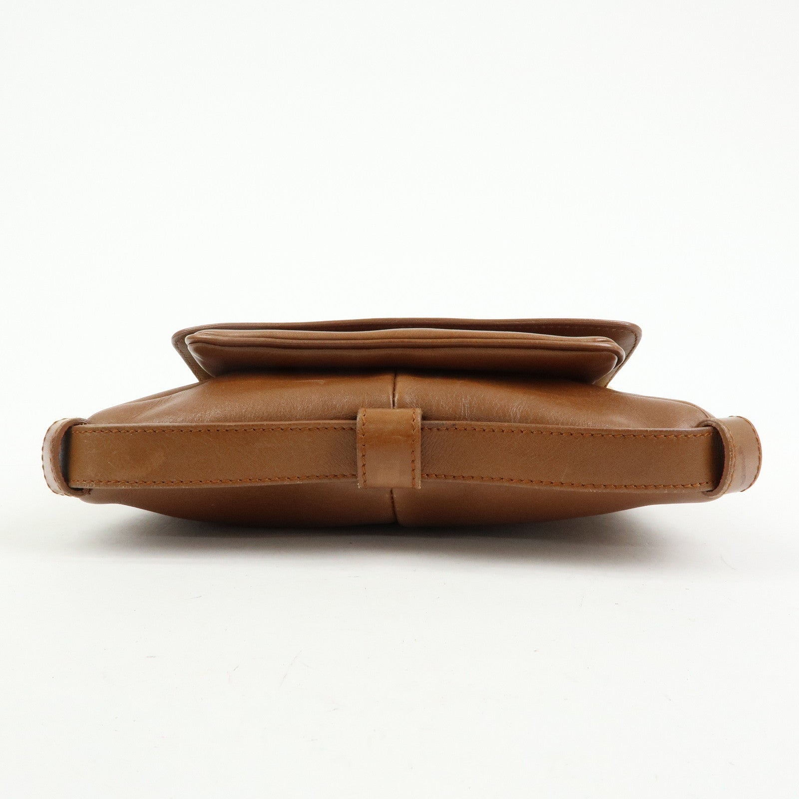 SAINT LAURENT PARIS Leather Shoulder Bag Hand Bag Brown