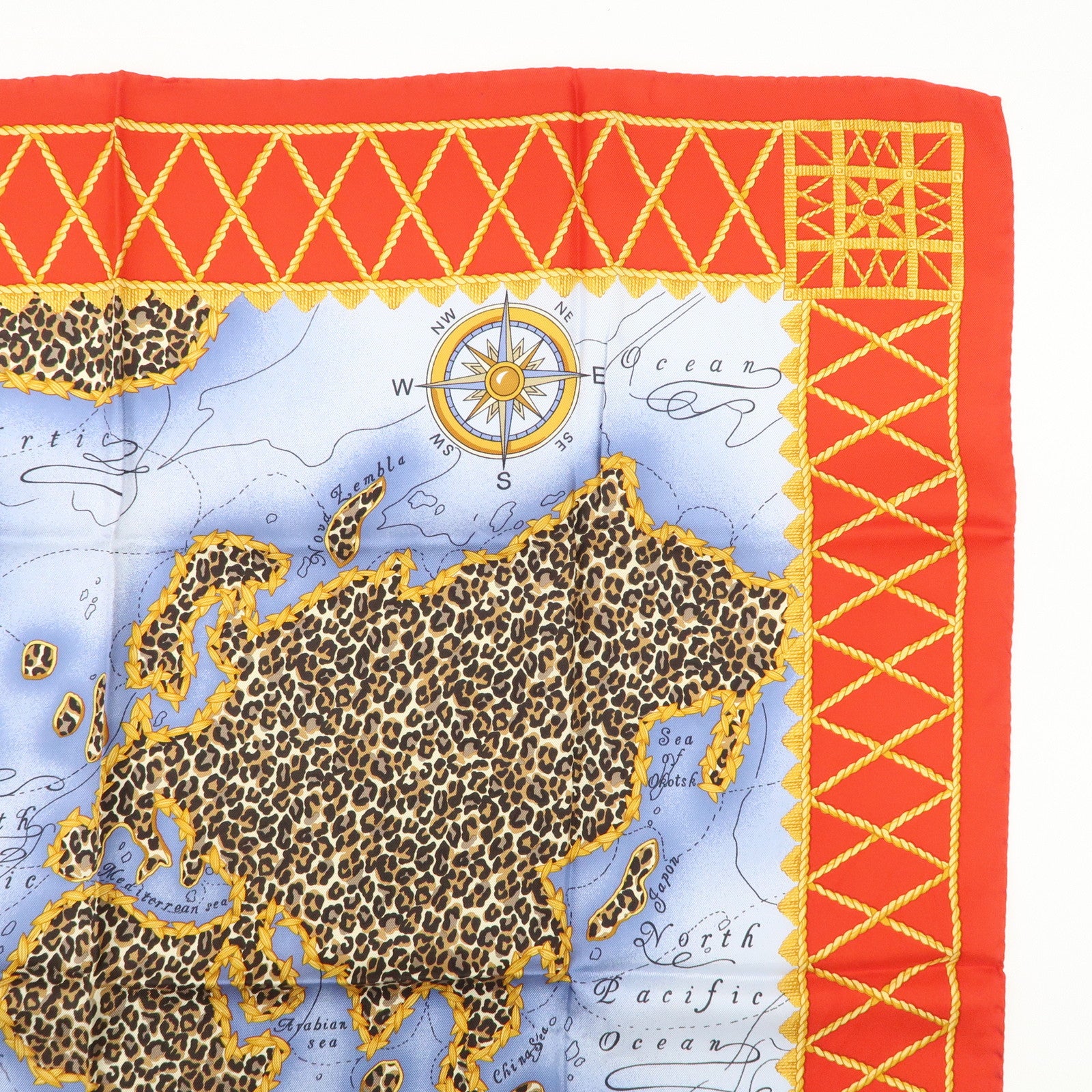 Christian Dior Silk 100% Scarf Blue Red