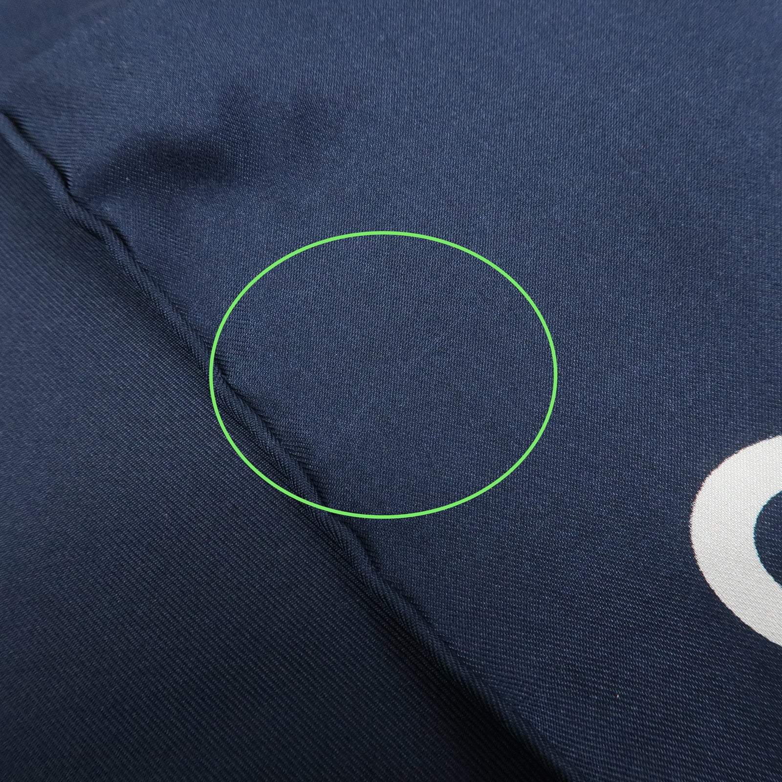 CHANEL COCO Mark Silk 100% Scarf White Navy