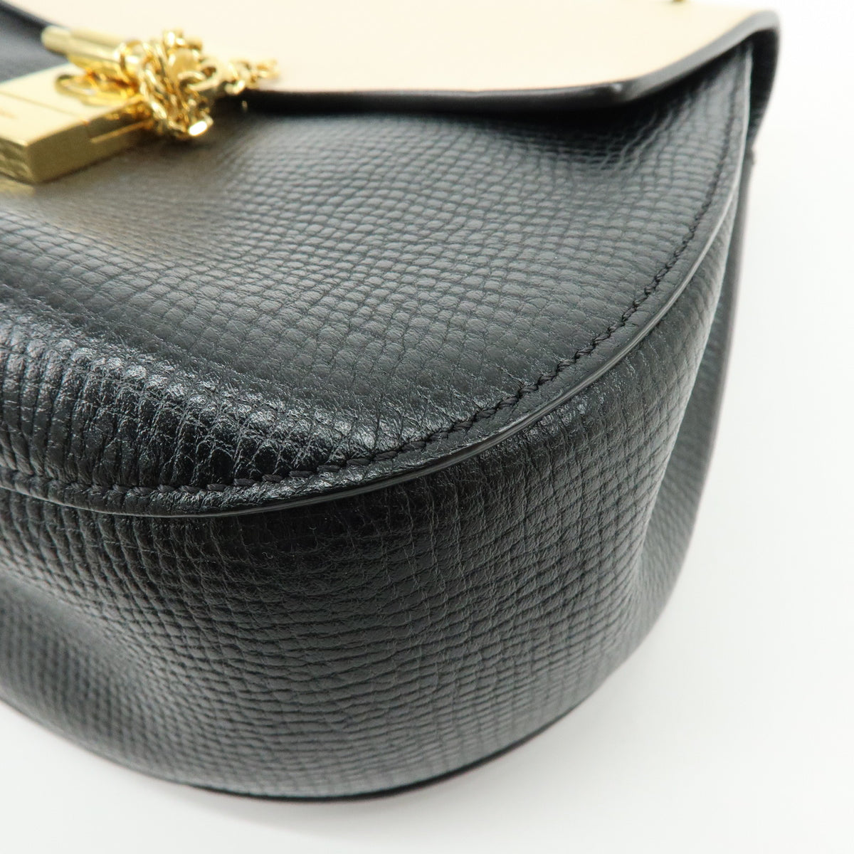 Chloe Drew Leather Shoulder Bag Crossbody Bag Black Ivory