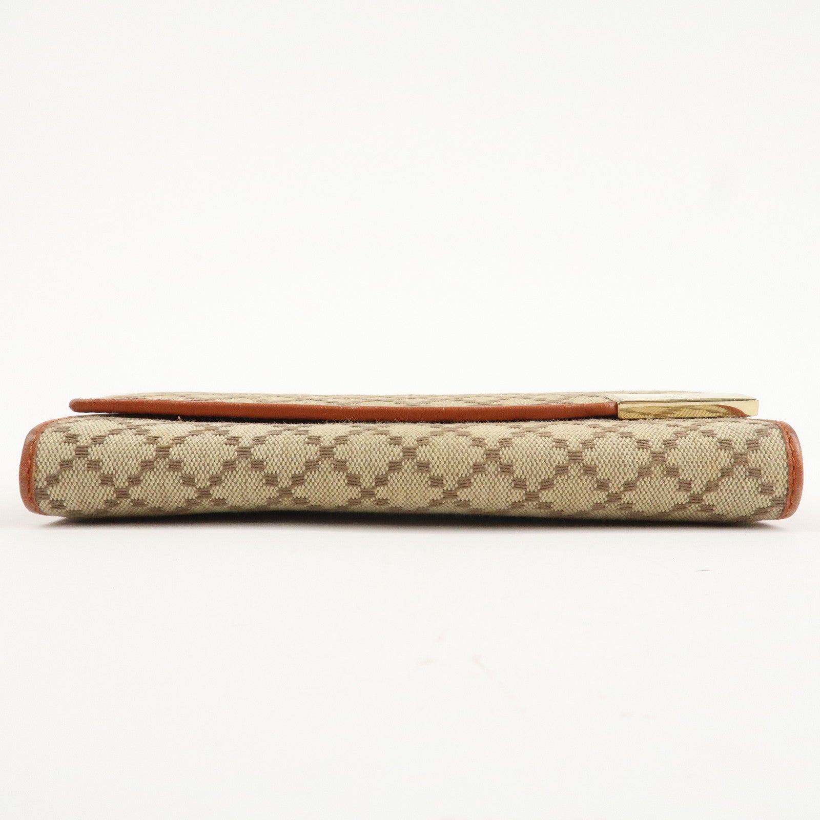 GUCCI Diamante Canvas Chain Strap Long Wallet Hand Bag Beige 269541 Used