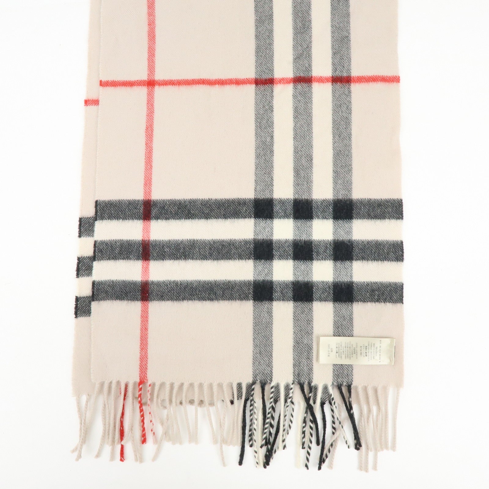 BURBERRY Plaid Cashmere 100% Scarf Nova Plaid Beige Black Red
