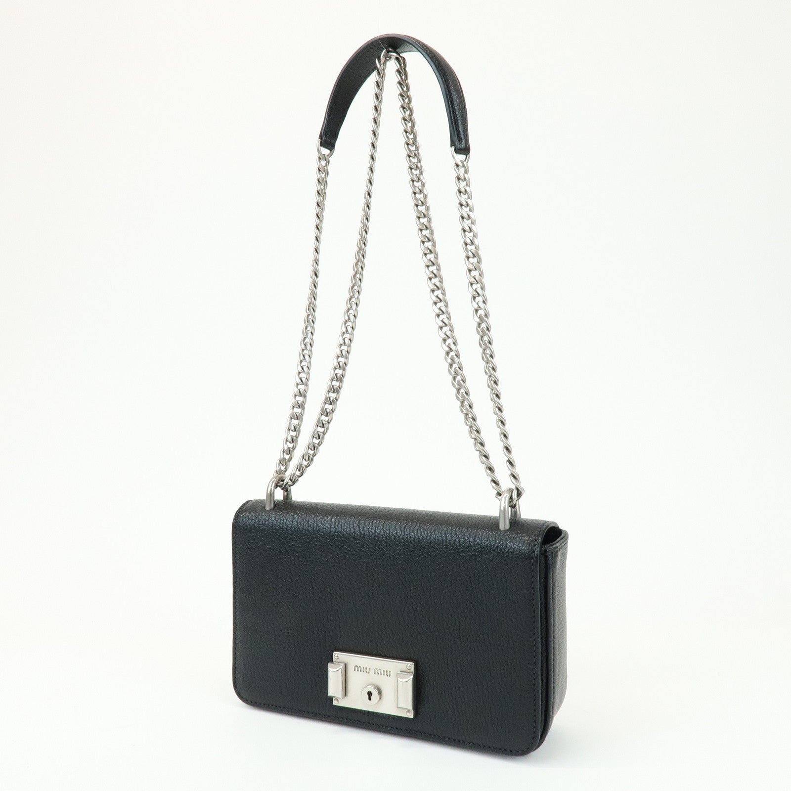MIU MIU Chain Shoulder Bag Crossbody Bag Black 5BD153
