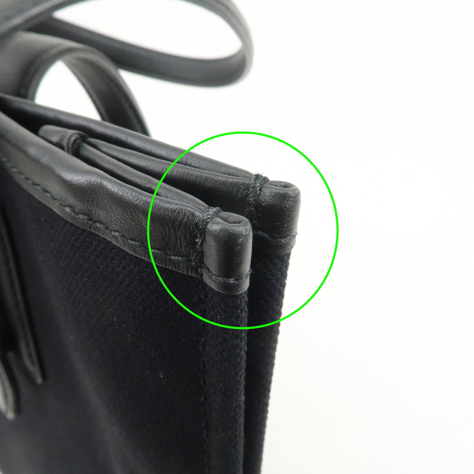 Ferragamo Canvas Leather Tote Bag Shoulder Bag Black