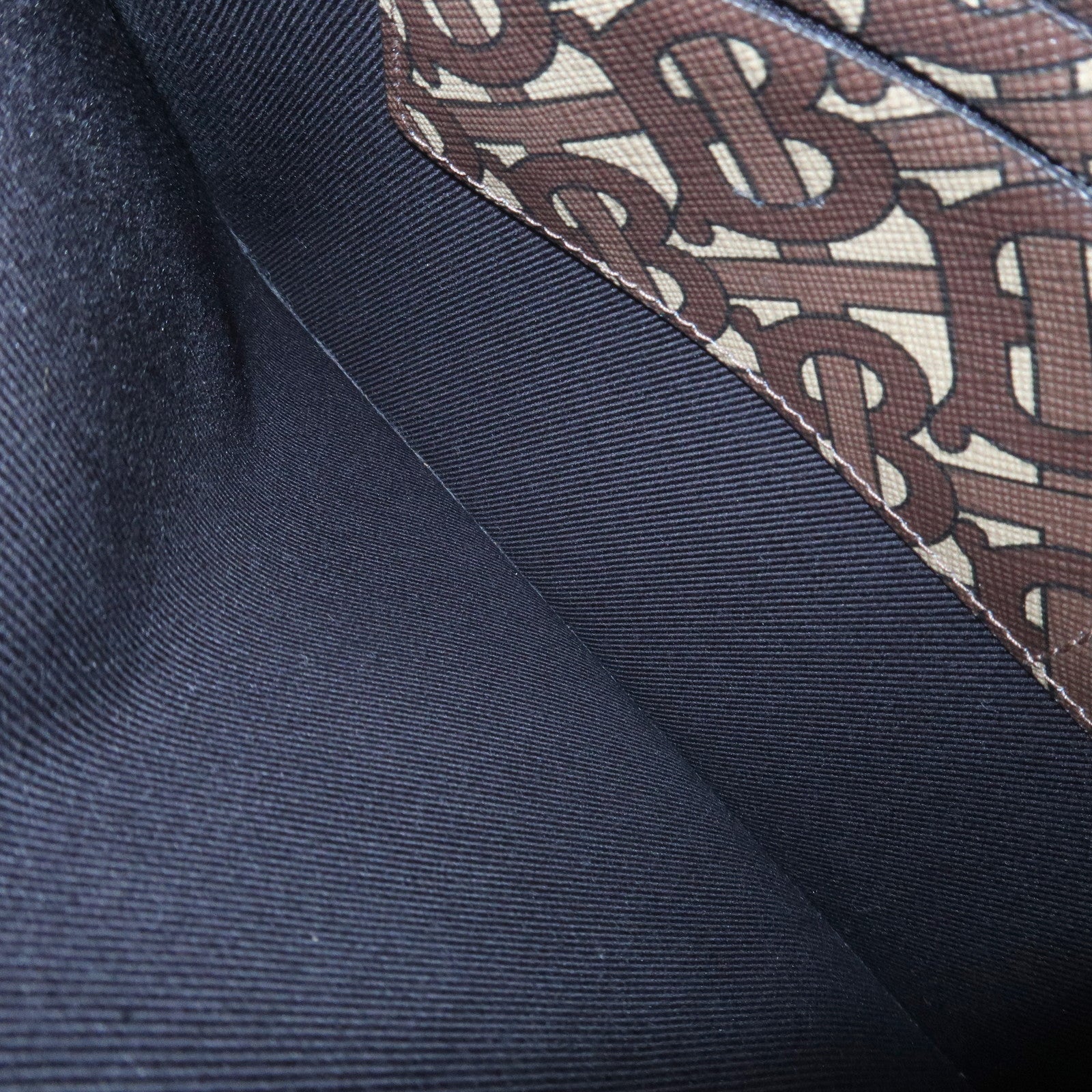 BURBERRY Monogram E Canvas Clutch Bag Pouch Brown
