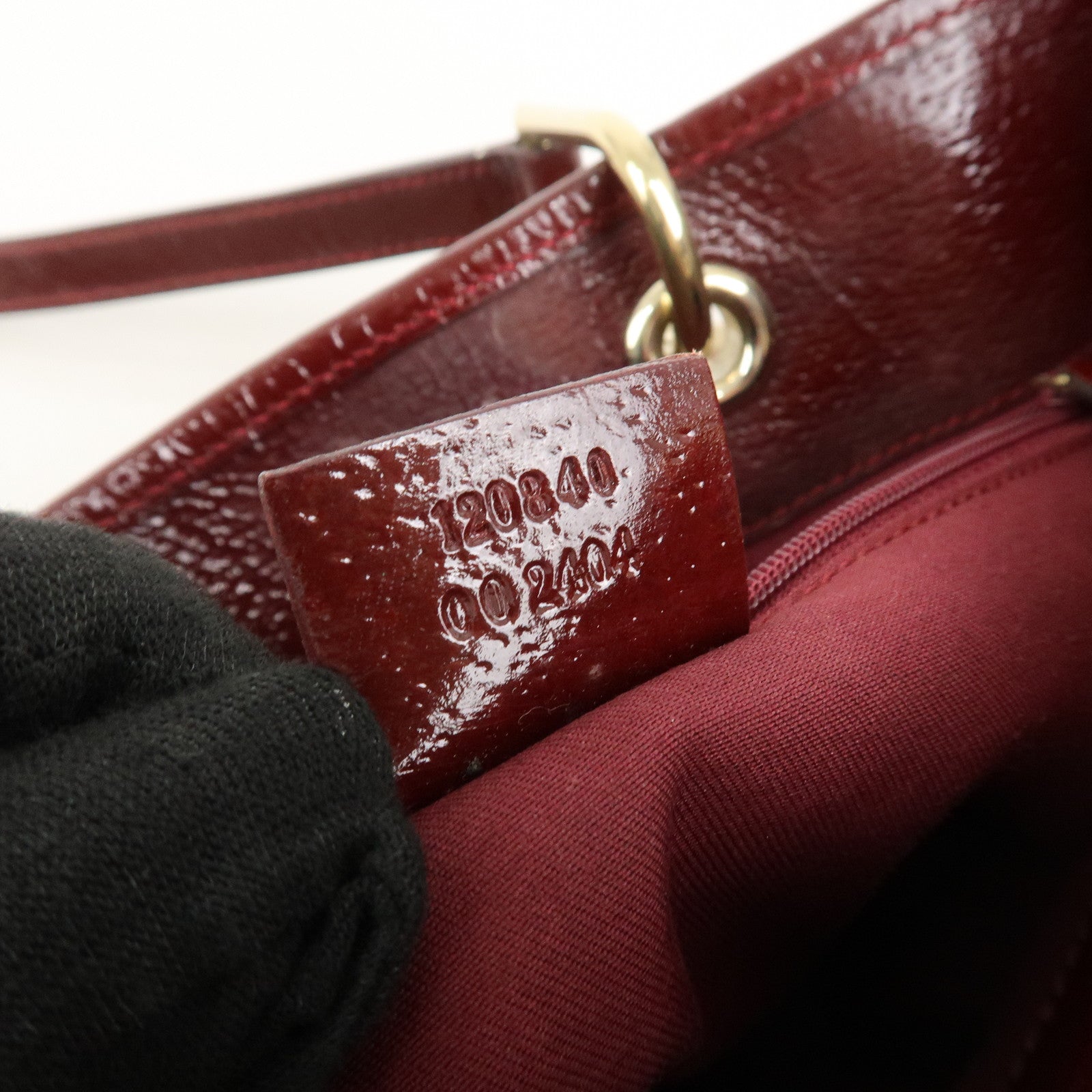 GUCCI GG Canvas Leather Tote Bag Hand Bag Brown Bordeaux 120840